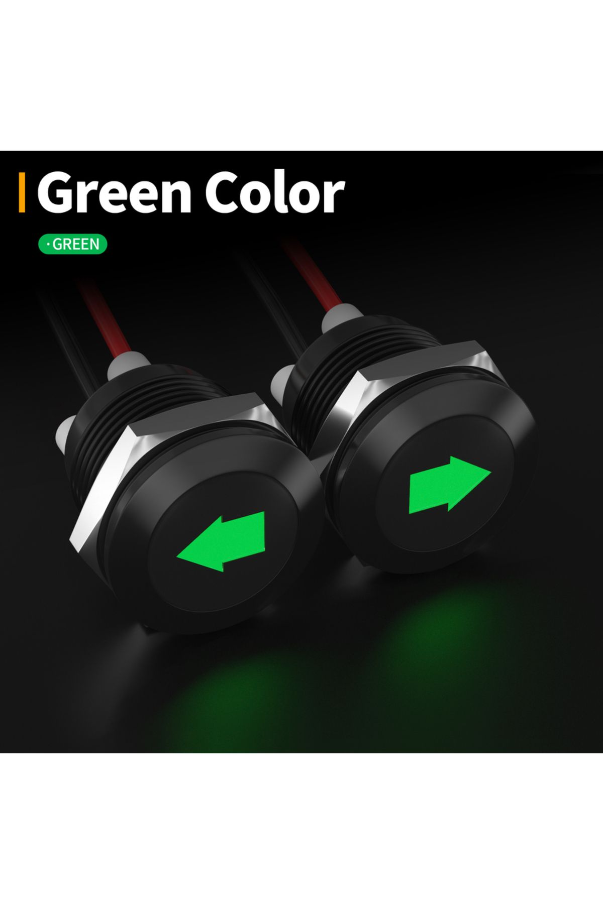 Choice-Single Arrow DaierTek 12mm LED Indicator Pilot Dash Light Single Arrow Symbols 12V Green LED Metal T 5
