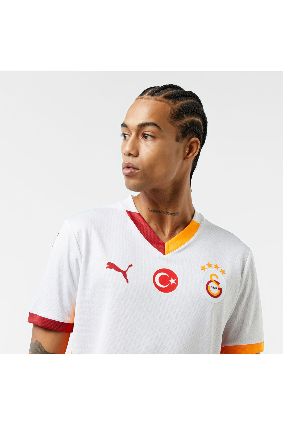 Puma-قميص كرة القدم الأبيض للرجال من Galatasaray 2024-25 Away 4