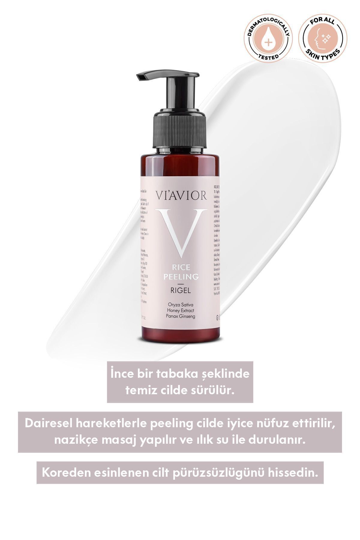Pirinç Özlü Peeling Yüz Maskesi Rigel Rice Aydınlatıcı Ton Dengeleyici 100ml Viavior — 1000003 — تصویر 5 از 5