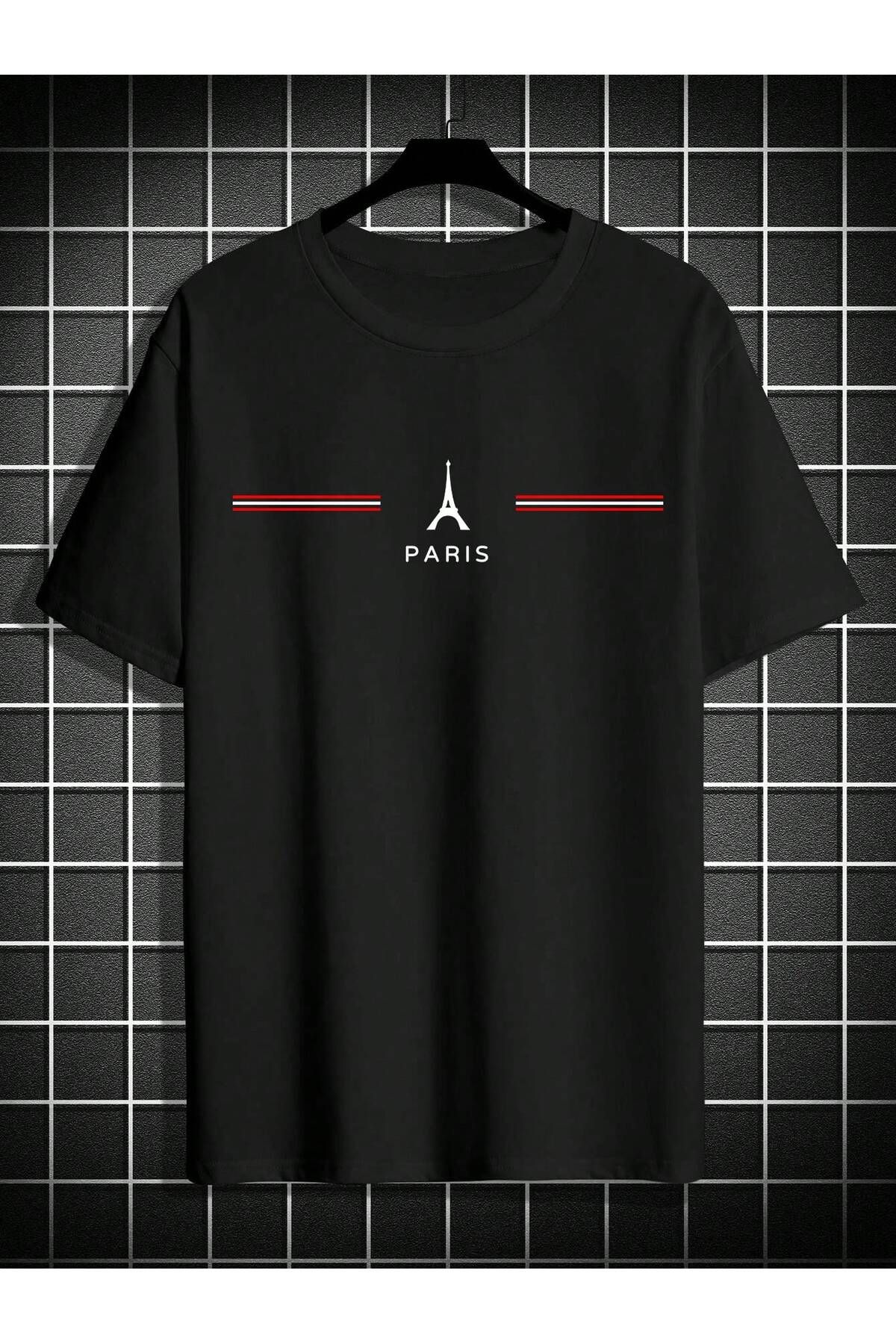 uyguntarz Übergroßes Unisex-t-shirt Mit Paris-print - 2XL