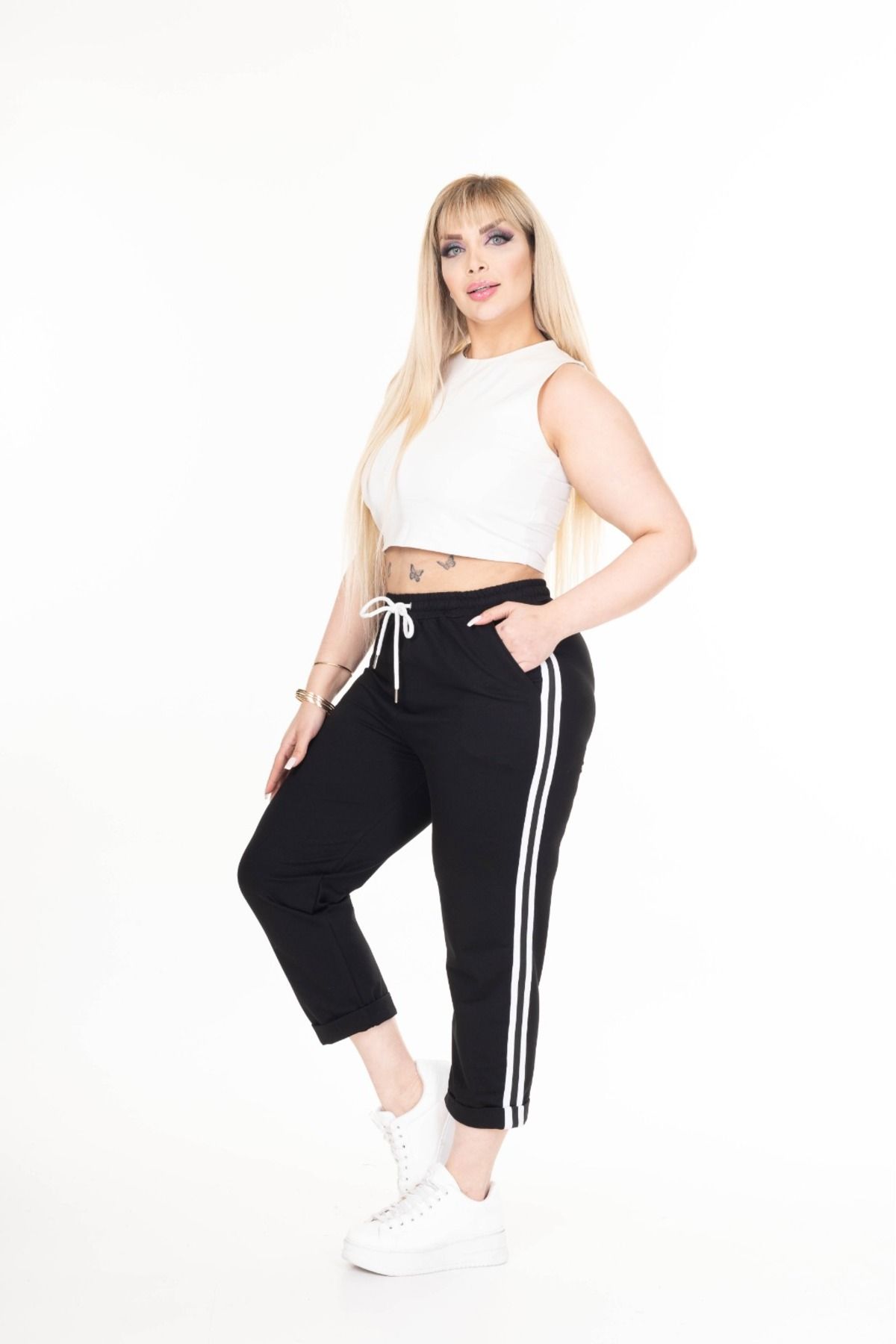 Esina-Pantaloni de trening pentru damă, lungime capri 2