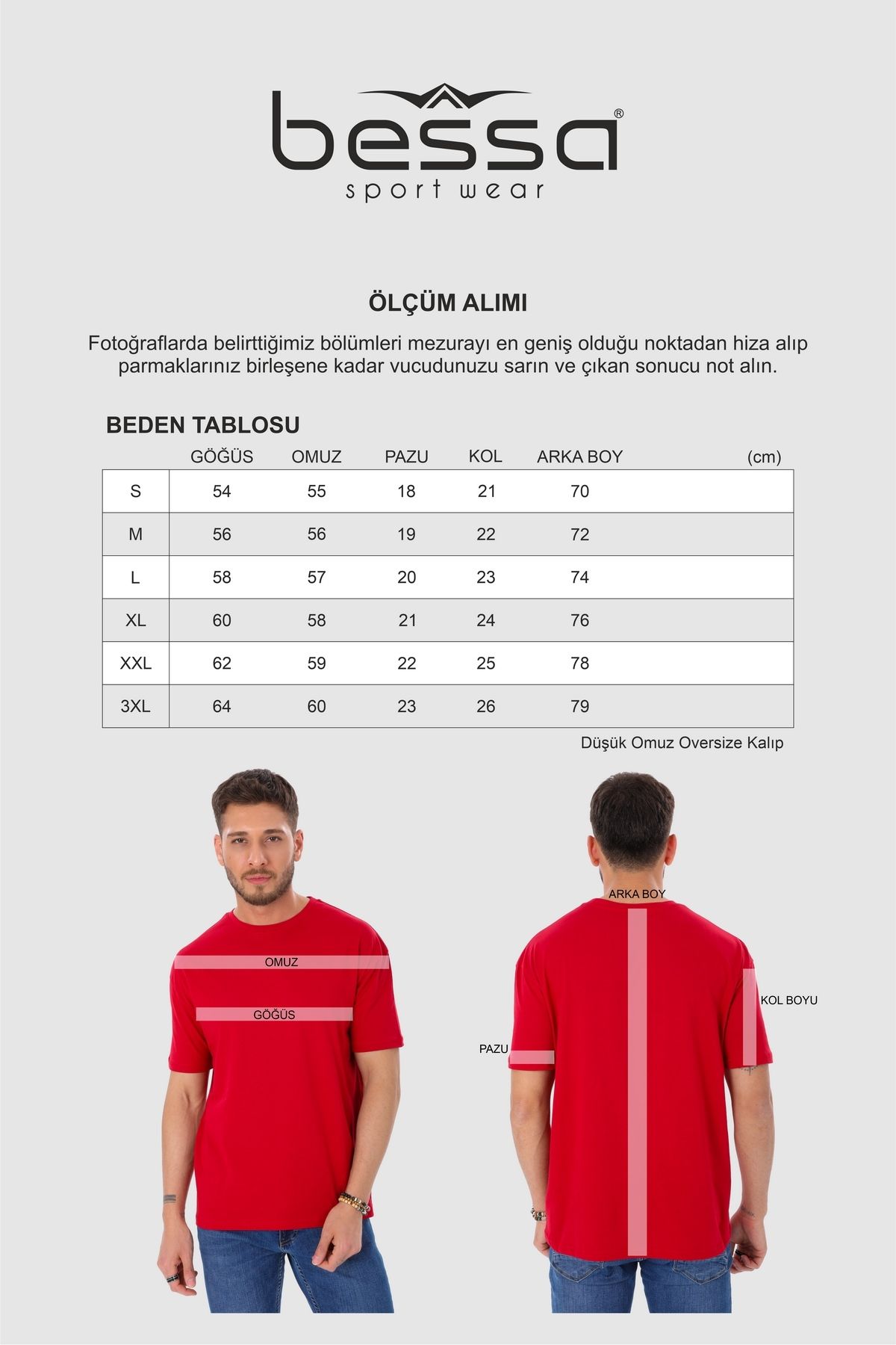 BESSA-Tricou sport oversize din bumbac kaki pentru bărbați - decolteu, imprimat 3