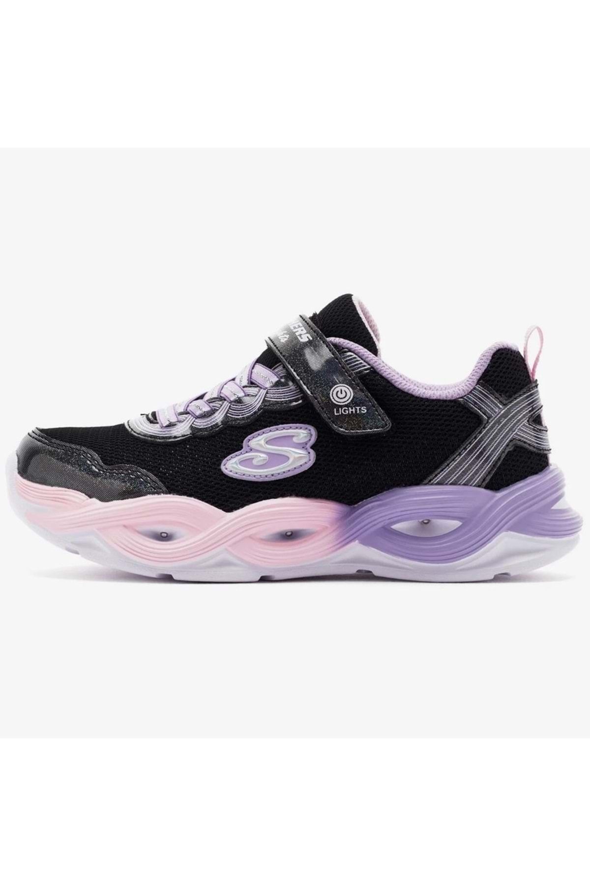 SKECHERS-Orthopedic Lighted Children's Sports Shoes - Twisty Glow 303717 L, Black 6