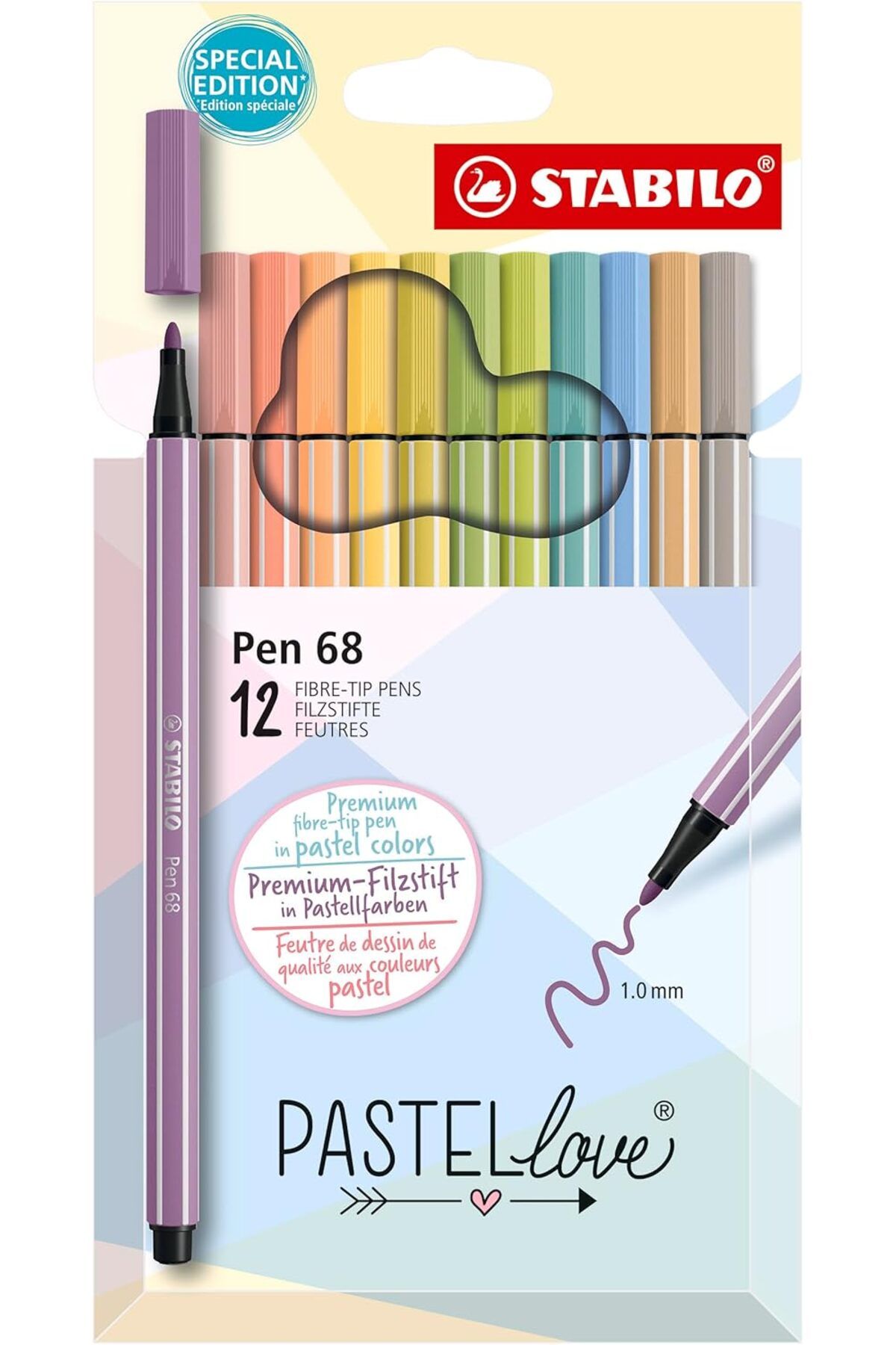 STOREMAX bystoreby Pen 68 Pastellove - Keçe Uçlu Boya Kalemi - 12'li Paket - Çeşitli Renkler NewDesing 64
