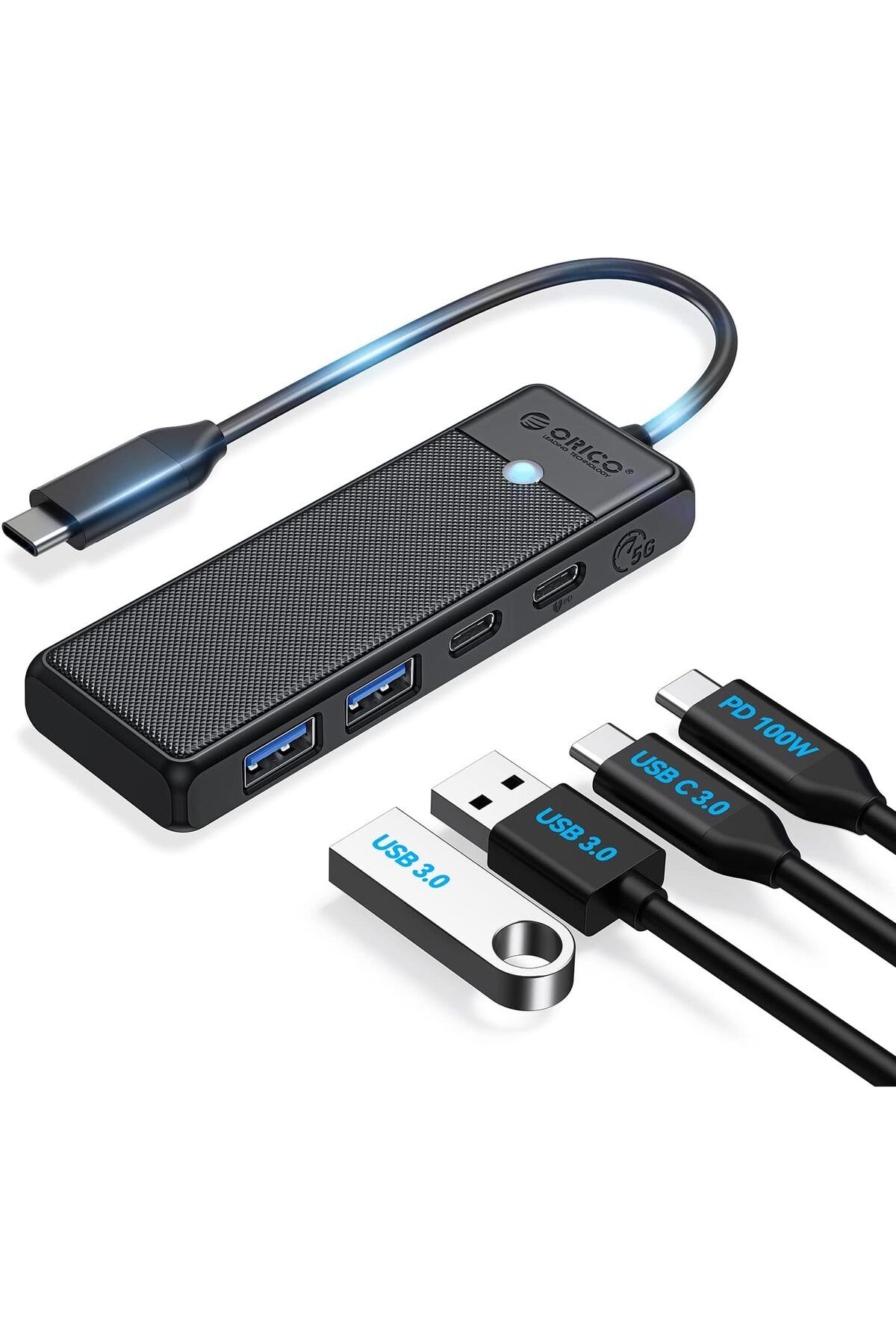 STOREMAX cmllashop 4 Portlu Type-C to USB 3.0 / Type-C PD 100W Yüksek Hızlı 5Gbps HUB Çoklayıcı Siyah