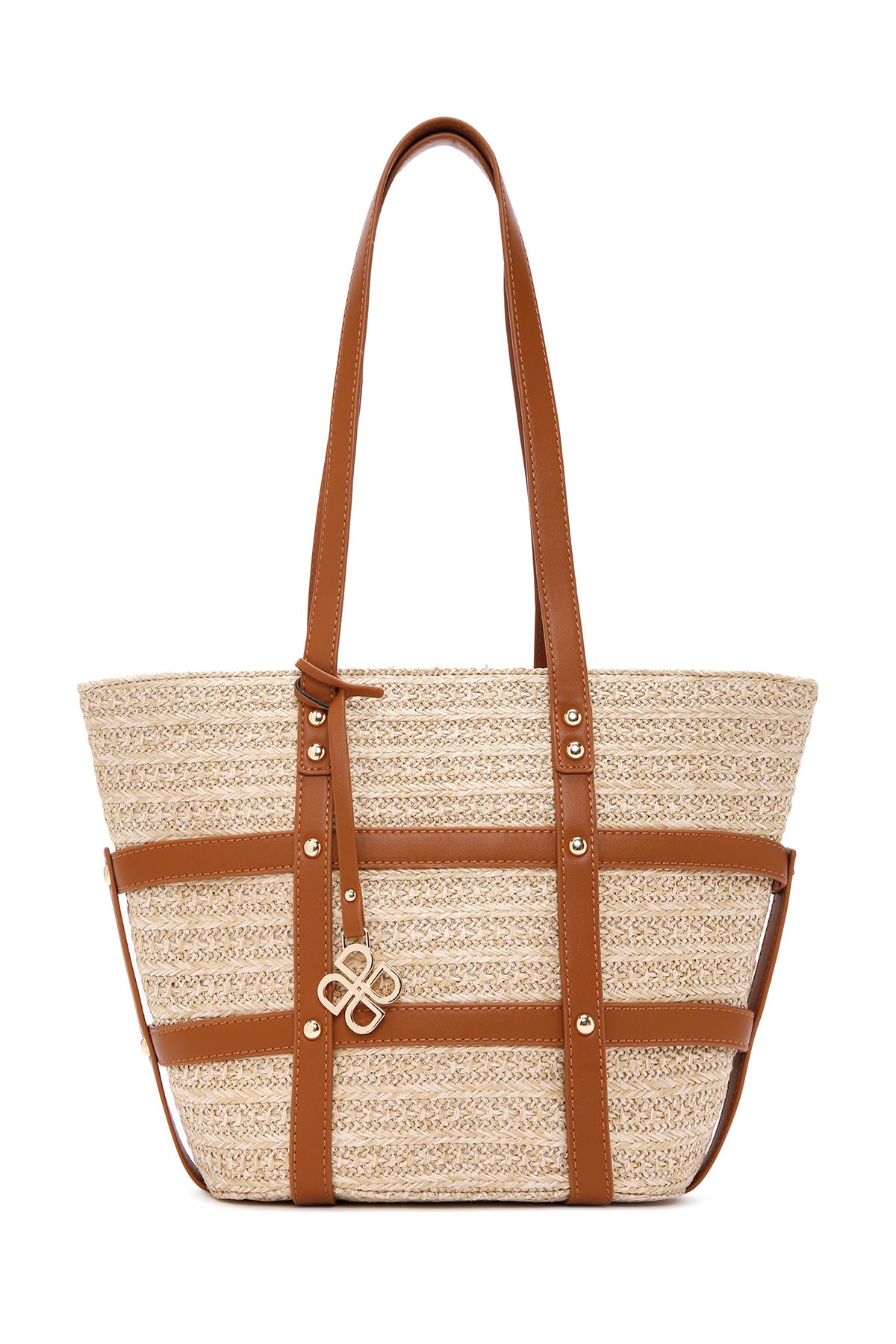 Derimod-Women's Beige Straw Shoulder Bag 25Sbd2442M7 1