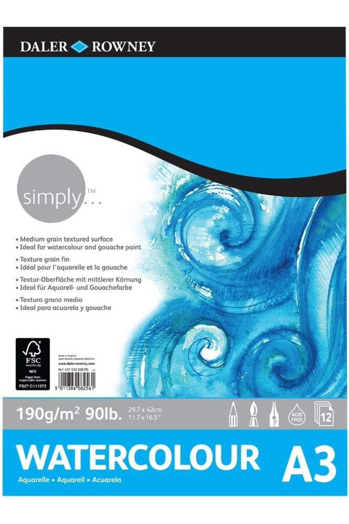 STOREMAX htpshopmx Rowney Simply Sulu Boya Blok 190gr - A3 str http 1092444