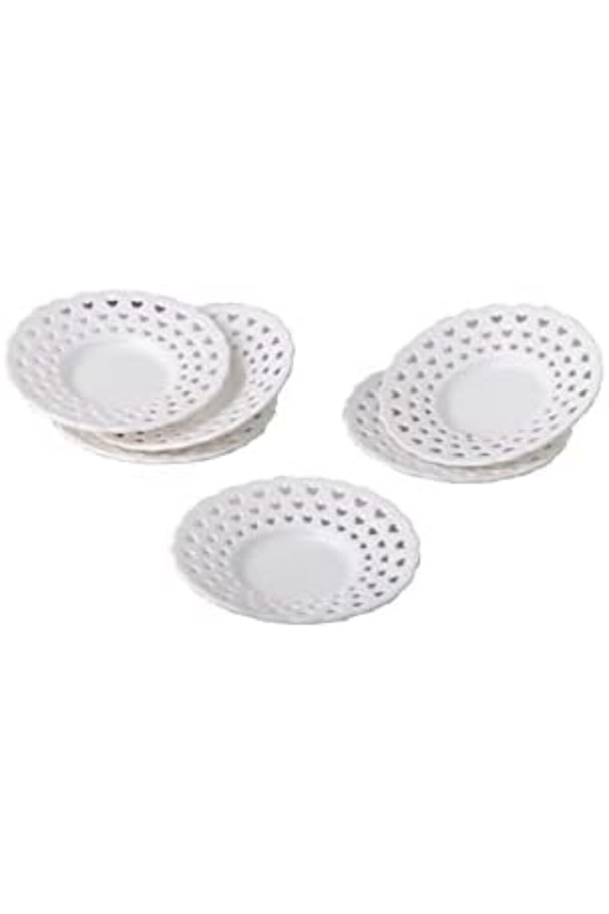 STOREMAX ysstorex Çay Tabağı Porselen Görünümlü 6 Lı Plastik Kristal Hanımeli , Çoklu renkler StarC