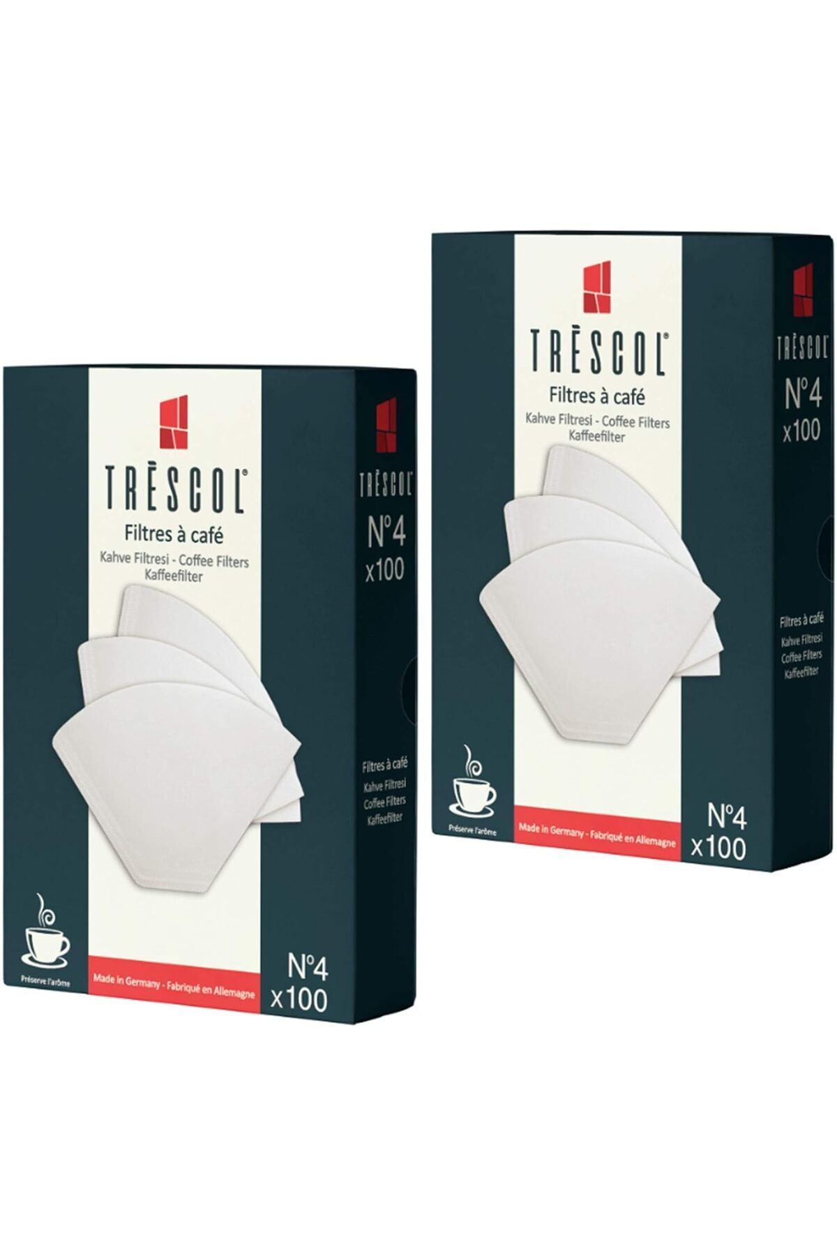 MCreative Kahve Filtresi 4 Numara (Büyük Boy) Beyaz Kağıt 2X100 200'lü Paket
