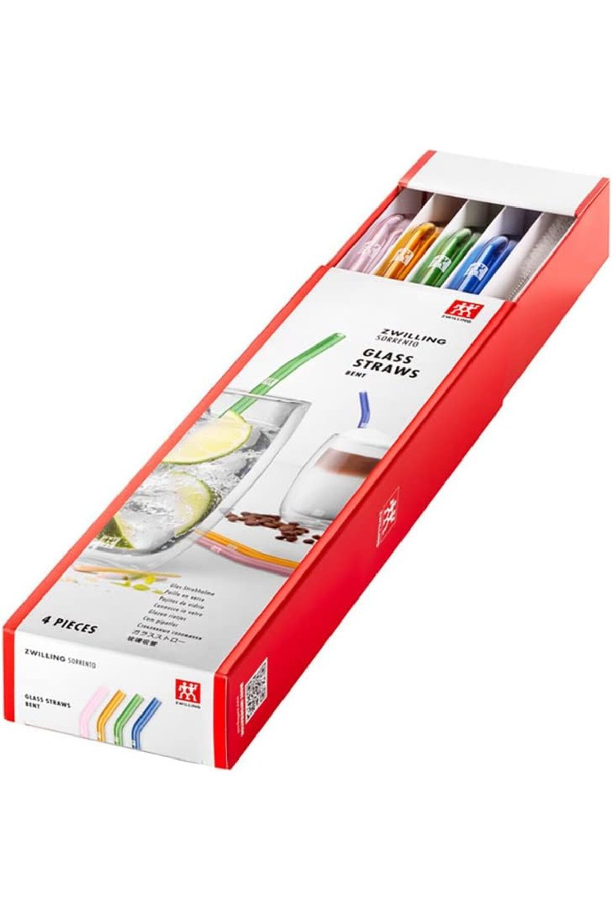 salesalbutik Sorrento Renkli Cam Pipet, Kıvrımlı