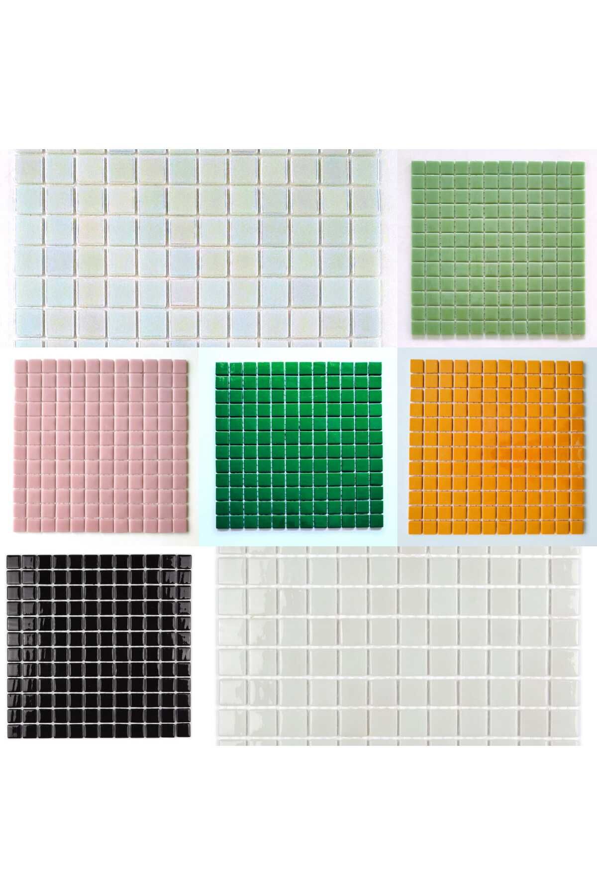 25x25mm. Çok Amaçlı 7 Renkli, 31,5x31,5cm Fileli Hobi Mozaik Seti. (7 FİLE KARO FİYATIDIR)
