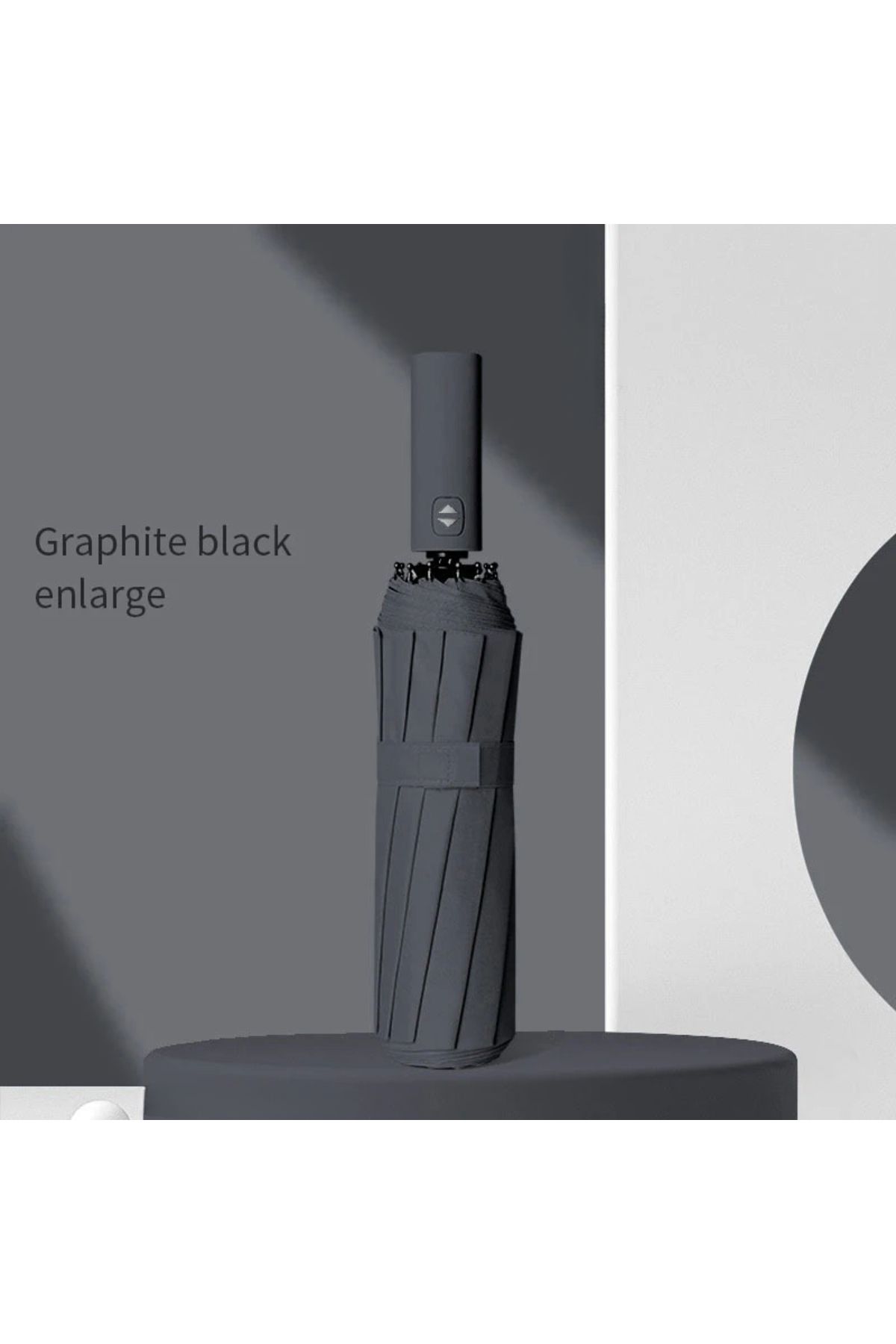 Xiaomi-Black 12 Bone Solid Color Automatic Umbrella Light Collapsible Large Size Sunshade Uv Protect 1