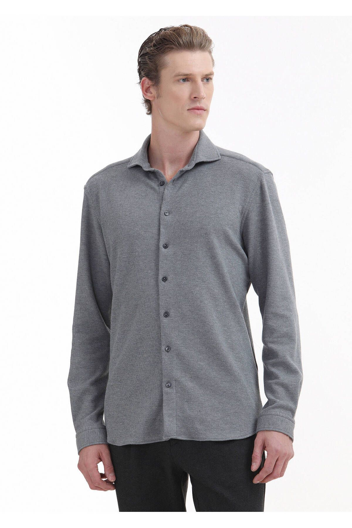 Ramsey-Gray Casual Fit Micro Shirt - 100% Cotton 3