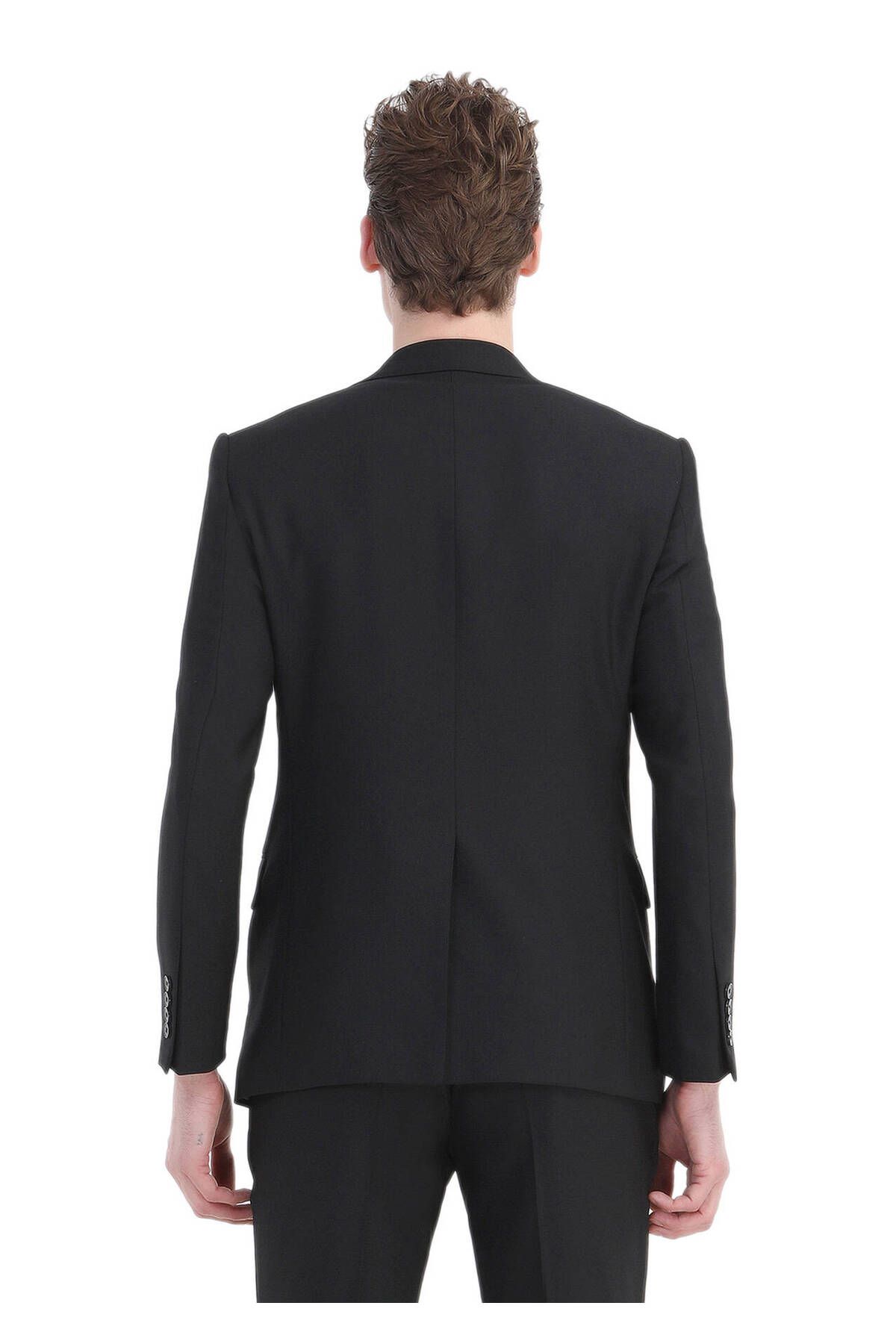 Ramsey-Black Wool Blended Micro Modern Suit 8