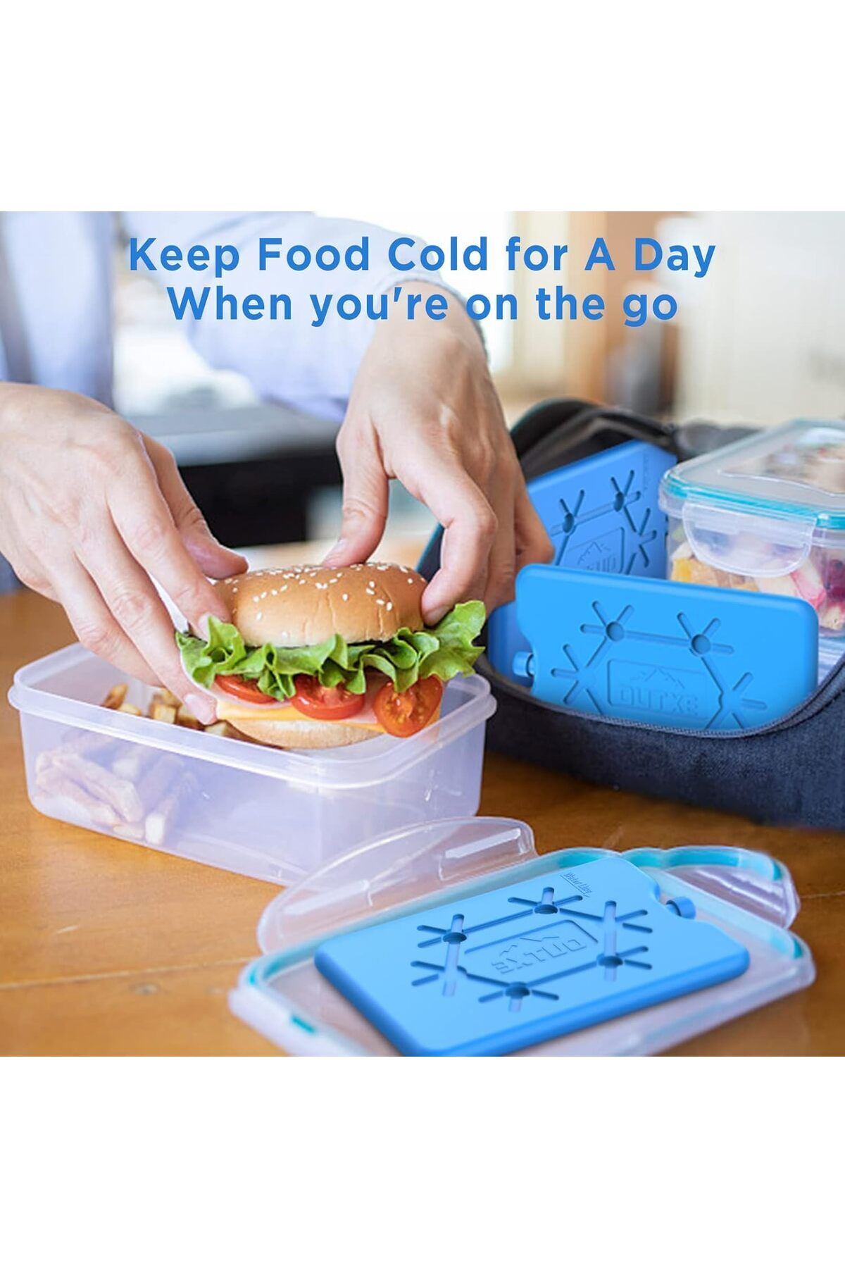 COOYA-4PCS Reusable Ice Packs for Lunch Box, Ultra-Thin Freezer, Long-Lasting Cool 6