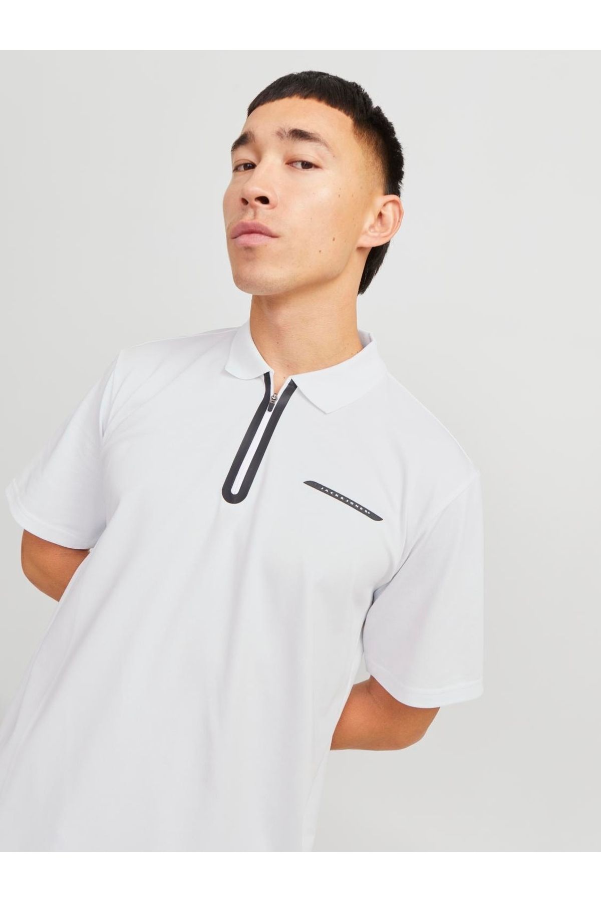 Jack & Jones-Men's Polo T-Shirt - Jcofusion Piqe, Ss Sn, 12273127   Bright White 2