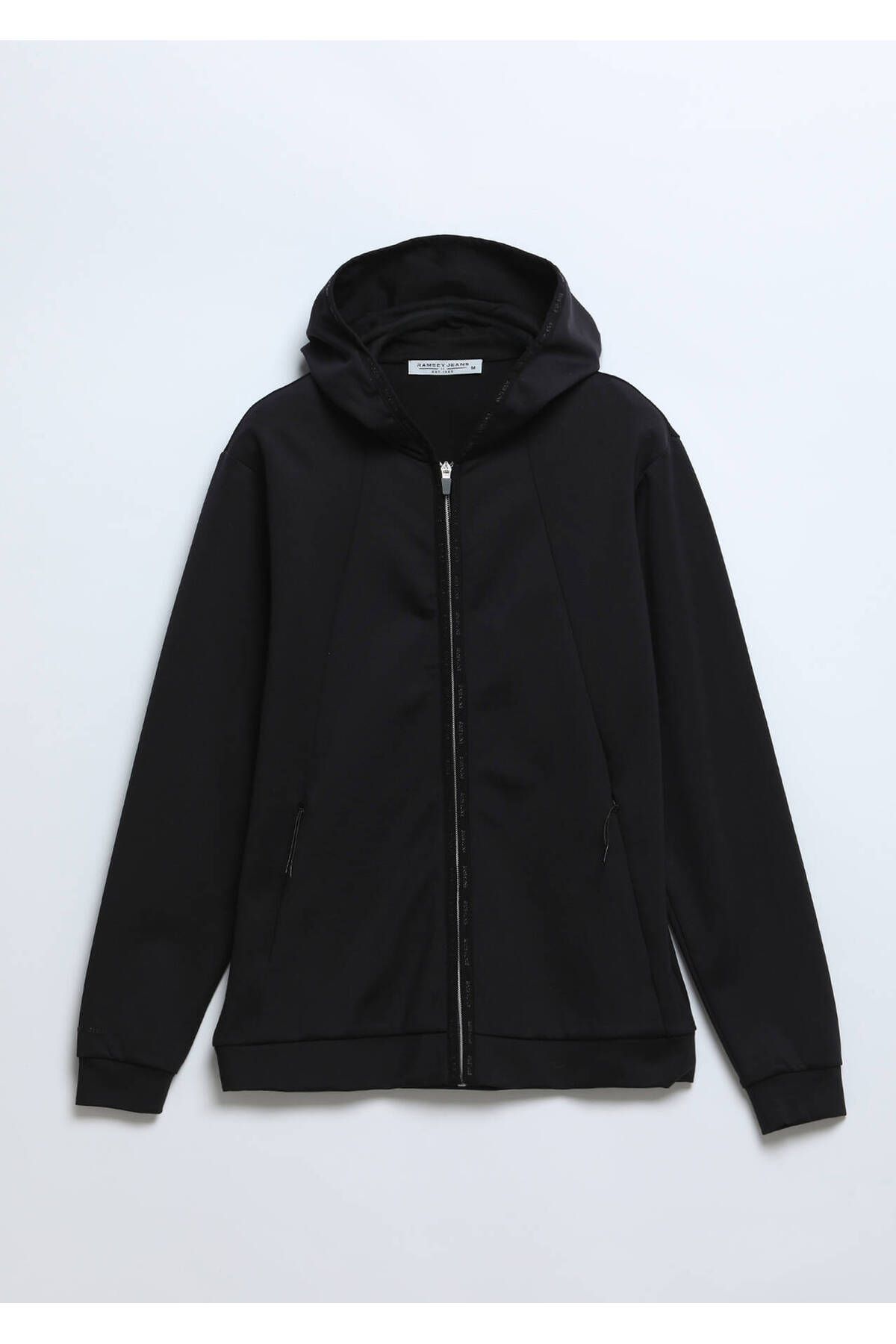 Ramsey-Black Hooded Sweatshirt - Straight Cut 6