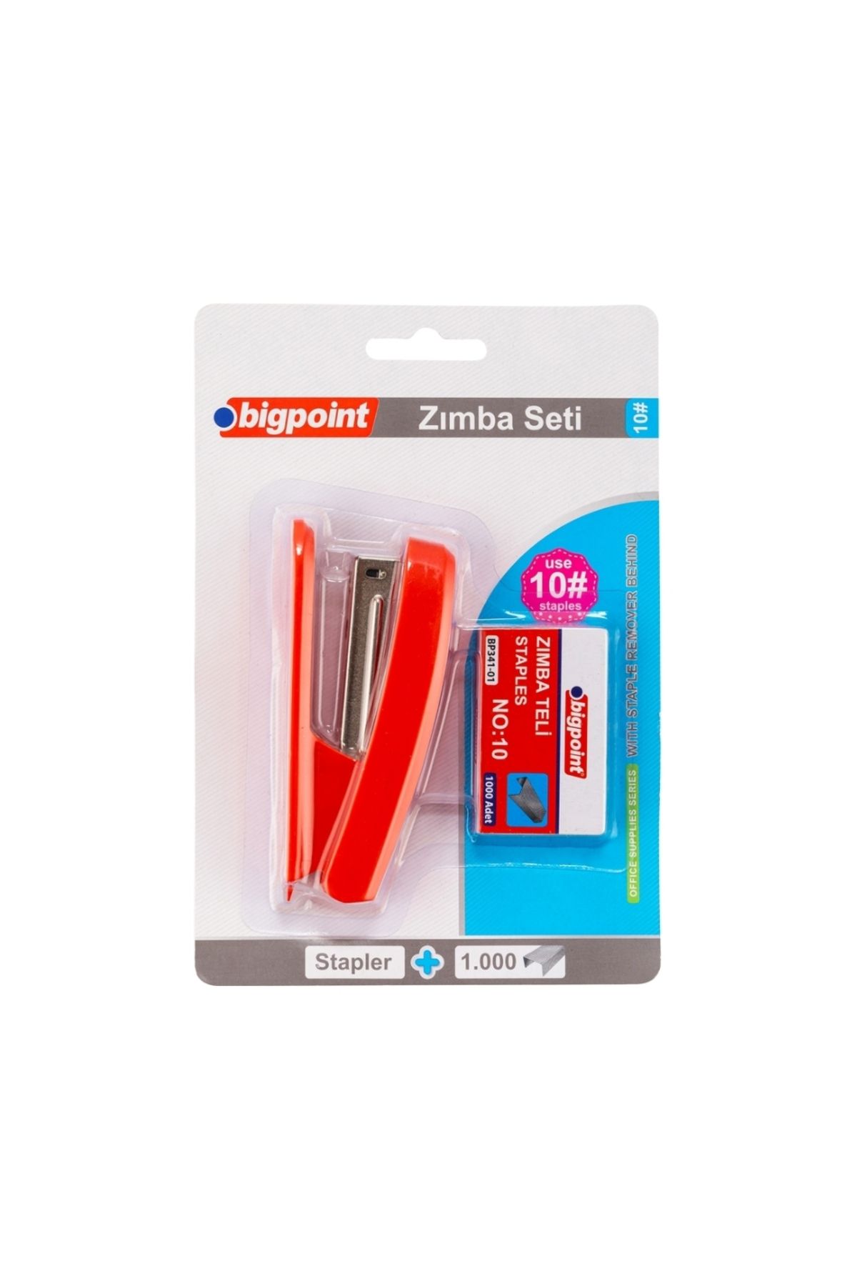 Bigpoint-Red Stapler Machine Set - Stapling up to 12 Sheets, 1000 Pieces 1