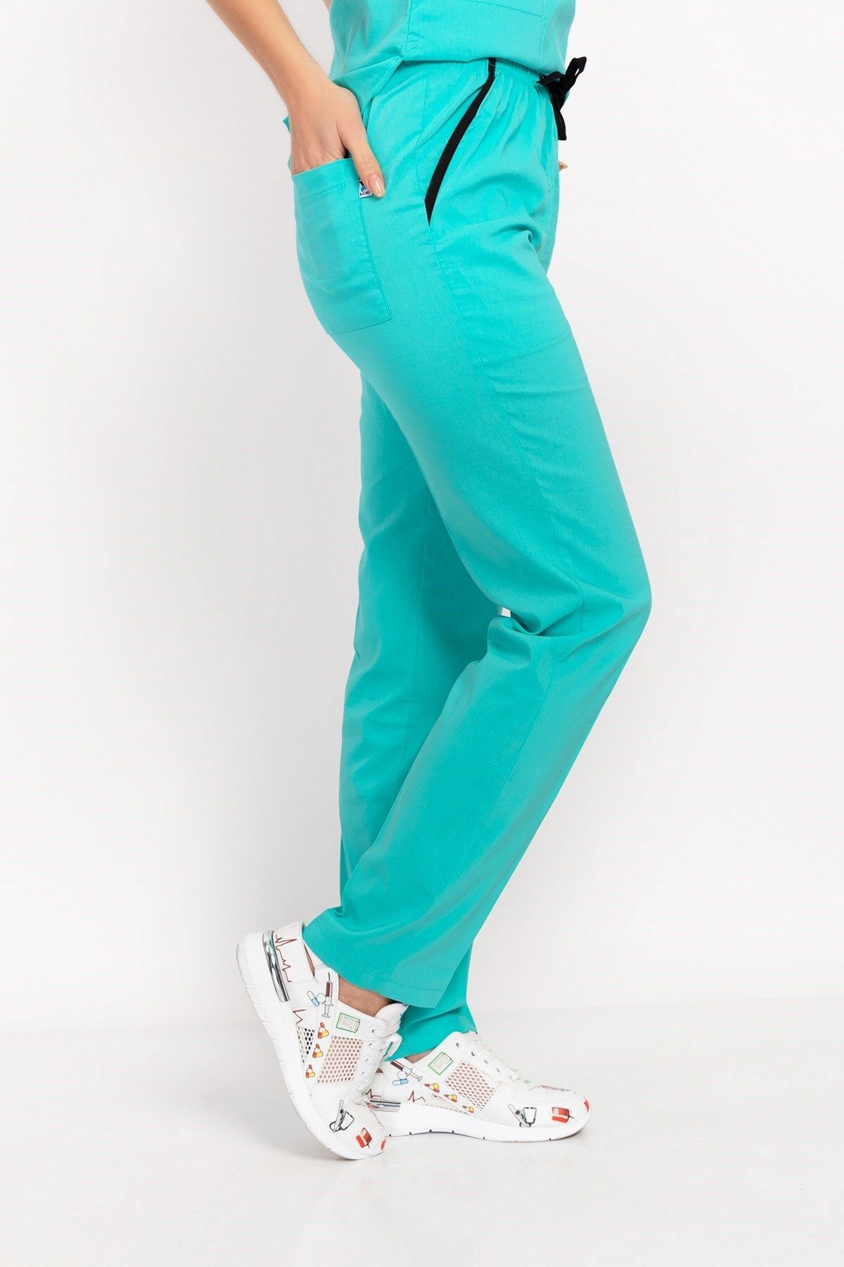 Nur Medikal Giyim-Unisex Mint Green Lycra Nurse Pants Hospital Doctor Bottom Uniform 1