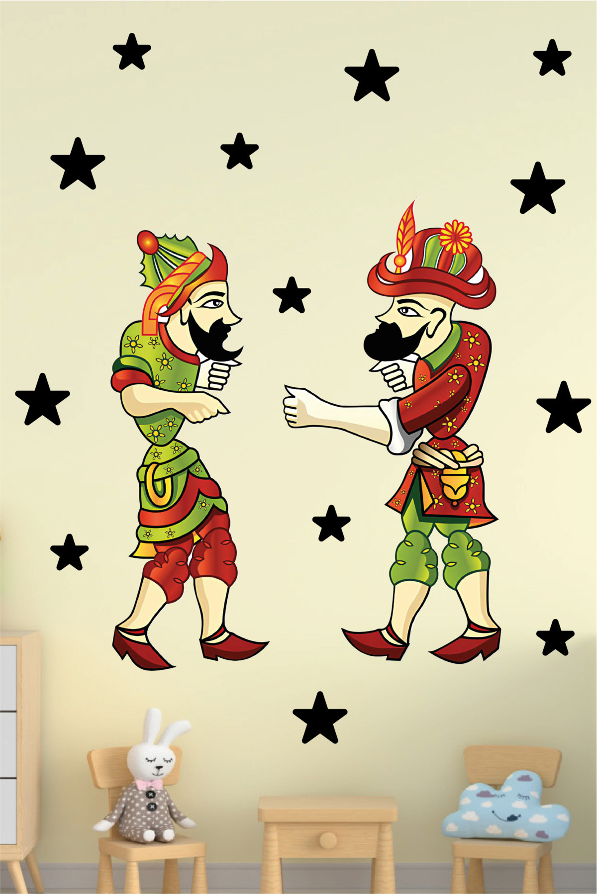 Ramazan Süsü Hacıvat Karagöz Sticker Seti Kendinden Yapışkanlı Duvar Sticker