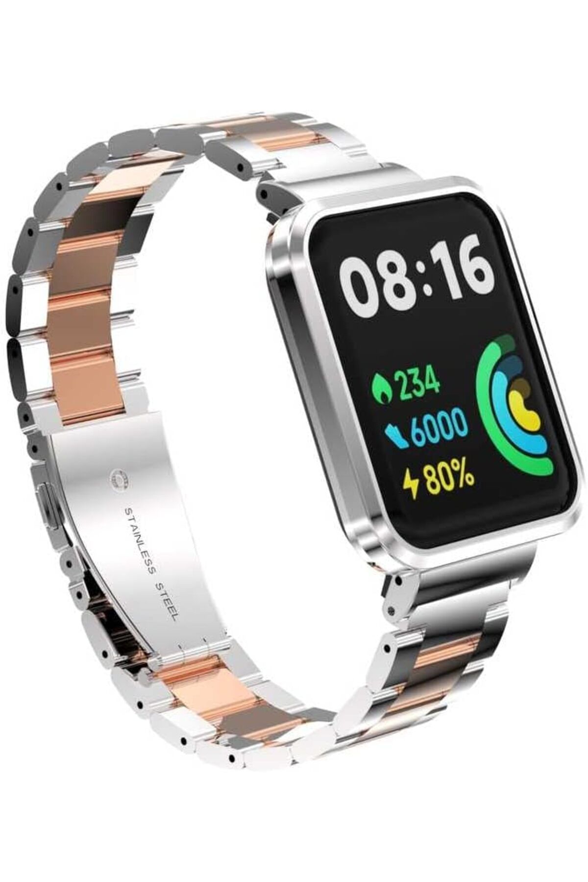 STOREMAX sellbuystore Xiaomi İle Uyumlu Redmi Watch 2 Lite KRD-60 Metal Kordon Gümüş-Rosegold 1053513