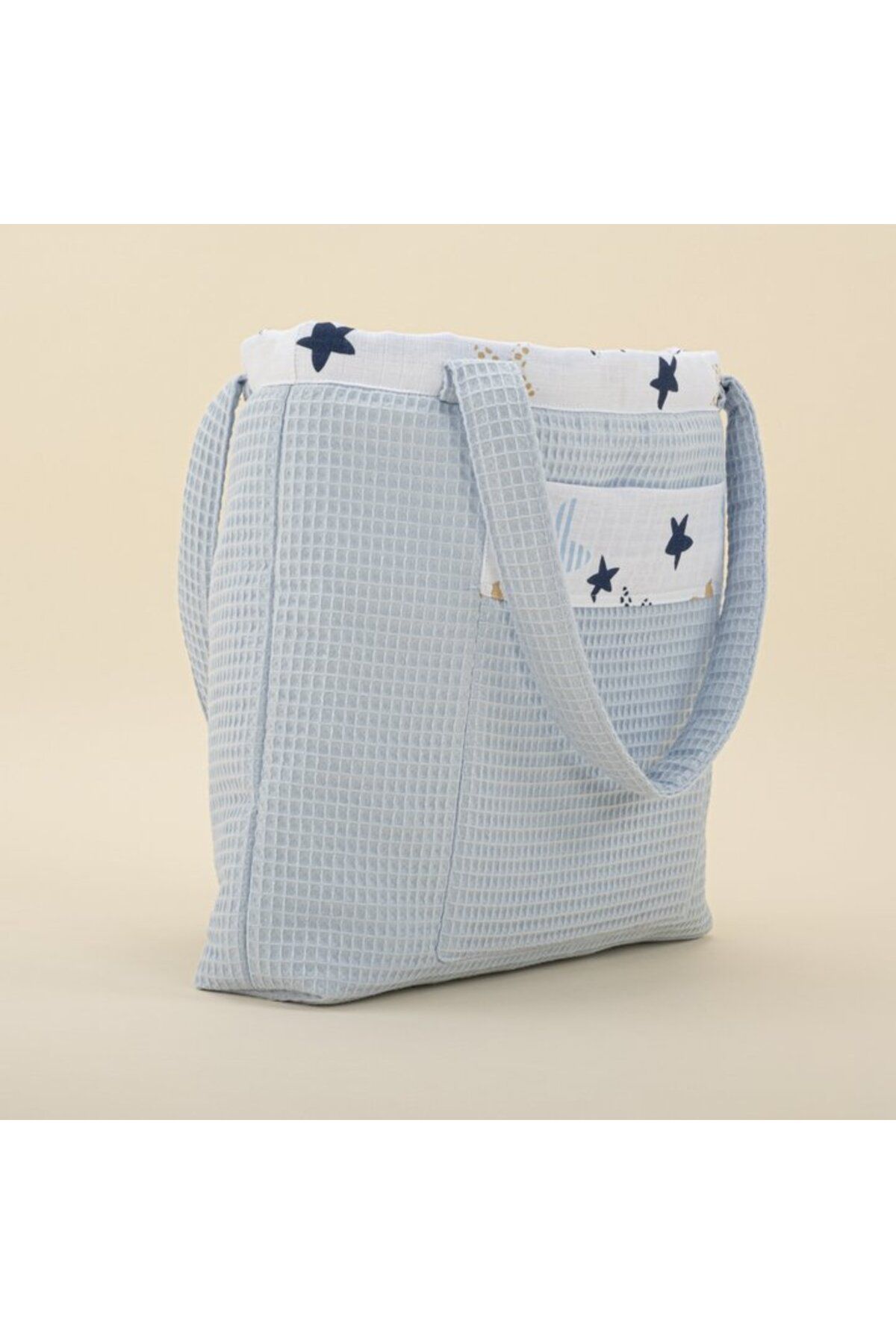 Yunikobaby-Baby Care Bag - Blue Honeycomb Pique and Star 3