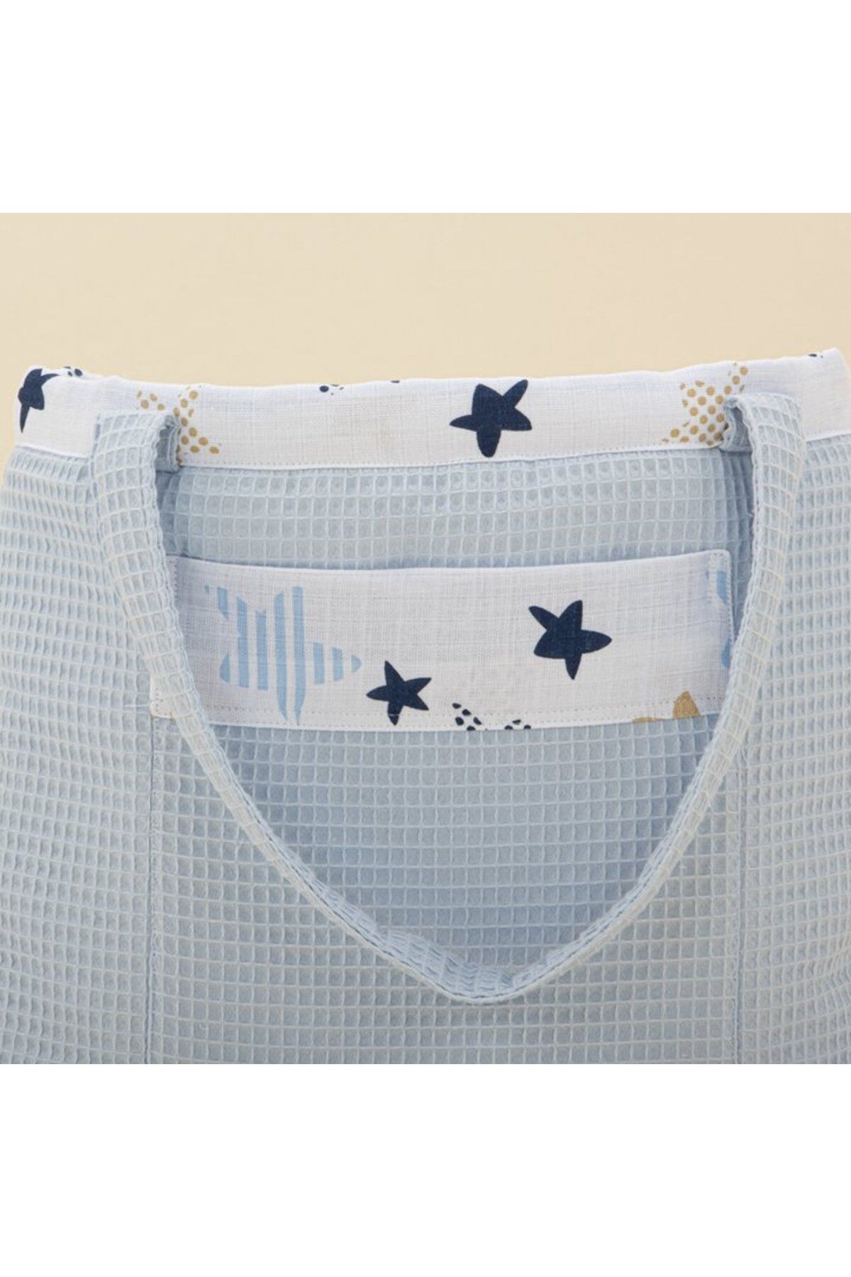 Yunikobaby-Baby Care Bag - Blue Honeycomb Pique and Star 2