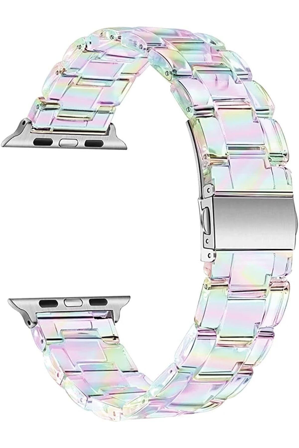 STOREMAX nffashopm Watch Series 10 42mm Kordon Stainless Transparent Clear ( Watch Series 10 42mm ile Uyumlu