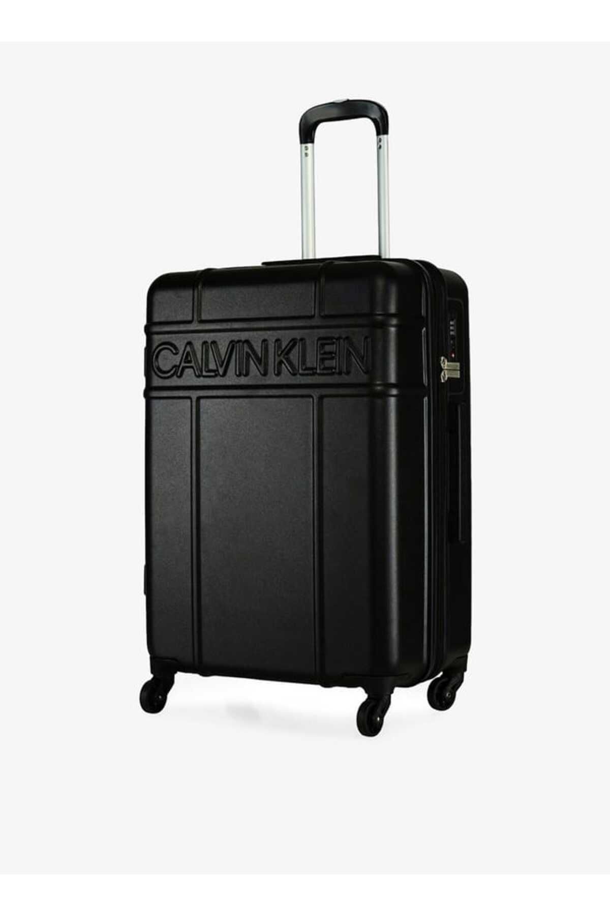 Calvin Klein-Textured Hardcase Trolley Bag With Retractable Handle 24''-m - Check-in 5
