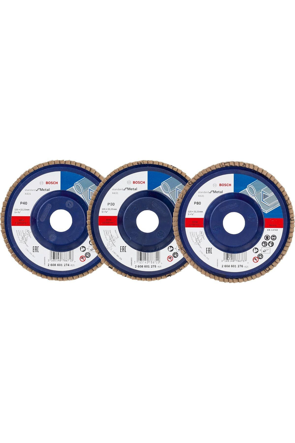 STOREMAX ysstorex Professional 3 Adet Flap Disk Seti X431 Standard for Metal, Çelik ve Paslanmaz Çelik Taş