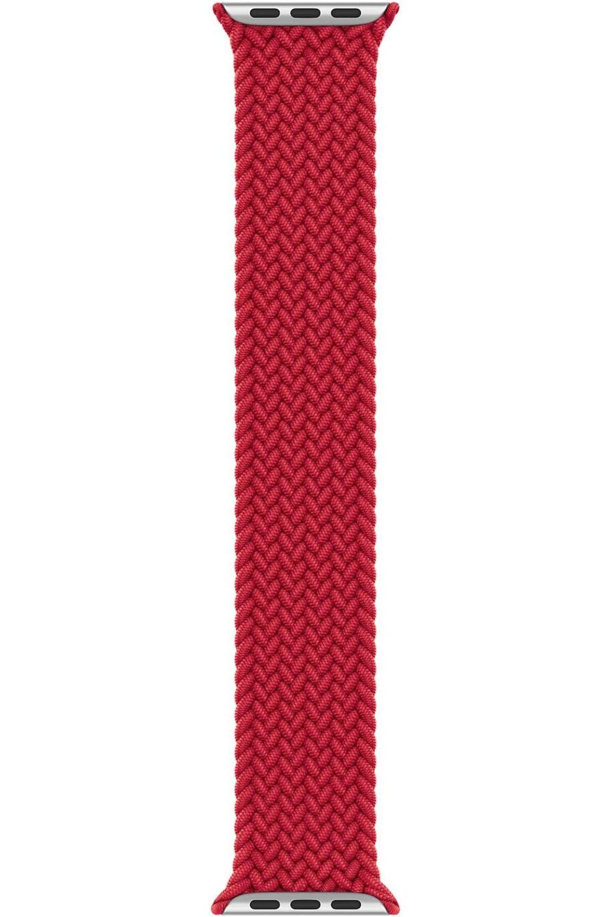 STOREMAX buxystorem Watch Series 6 44mm için Kordon, (Medium Size, 147mm) Knitted Fabric Single Loop Kırmı