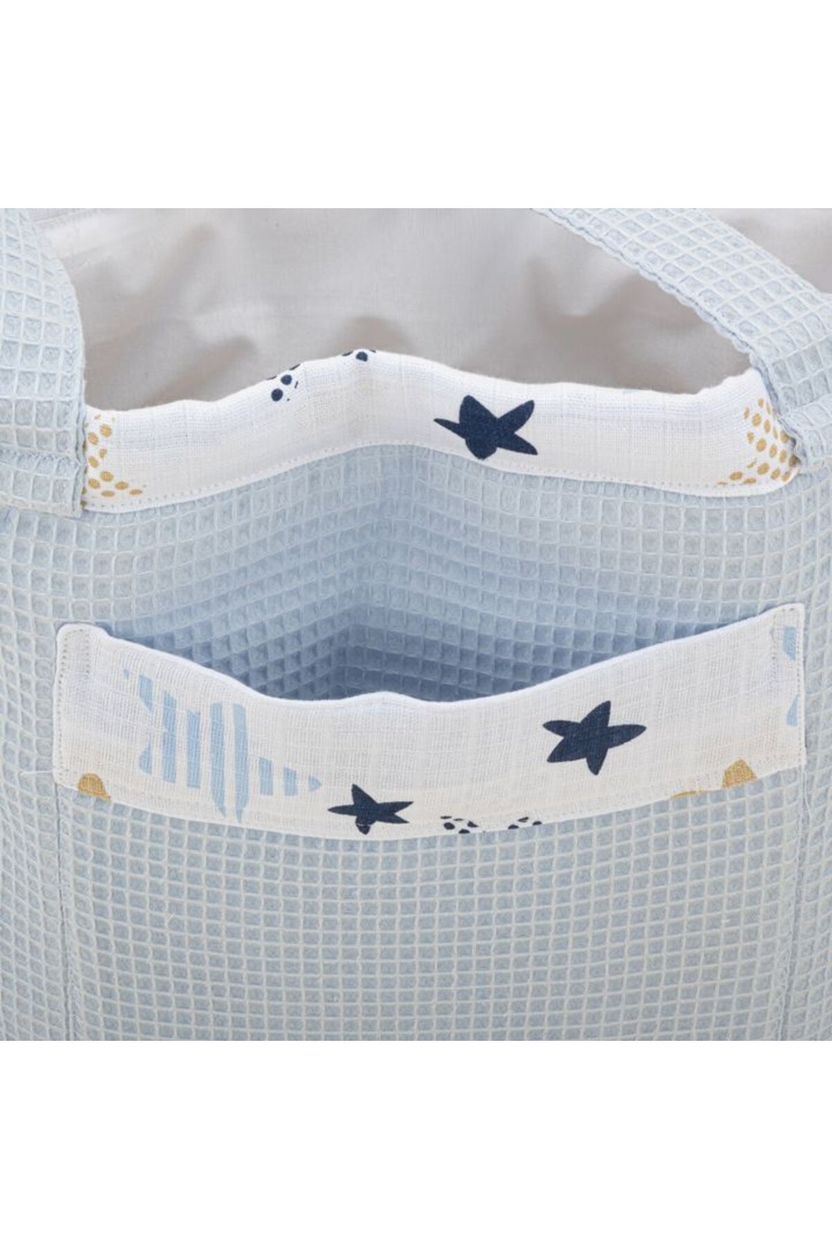 Yunikobaby-Baby Care Bag - Blue Honeycomb Pique and Star 5