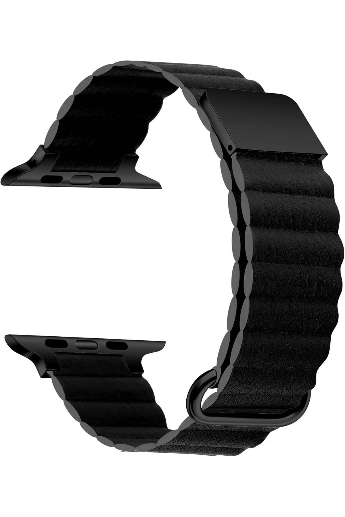 STOREMAX htpshopmx İle Uyumlu Watch Ultra 42/44/49mm KRD-78 PU Deri Kordon Strap Kayış Siyah str