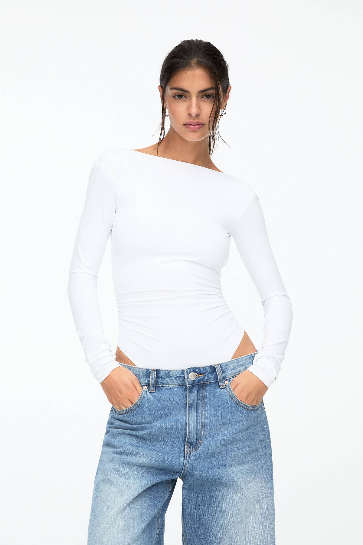 Pull & Bear-Polyamide bodysuit with open back 2