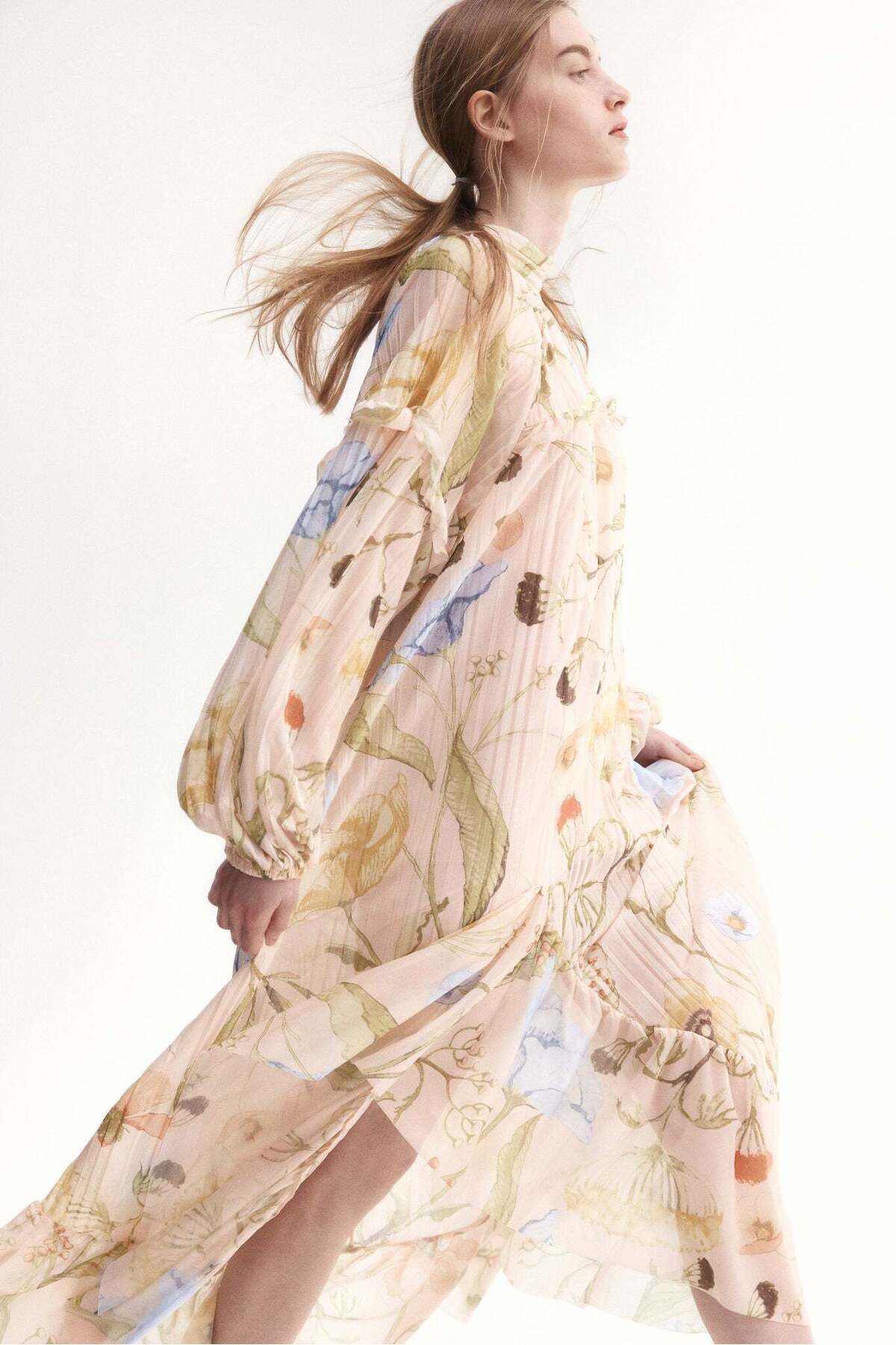 H&M-Flounce-trimmed maxi dress 3
