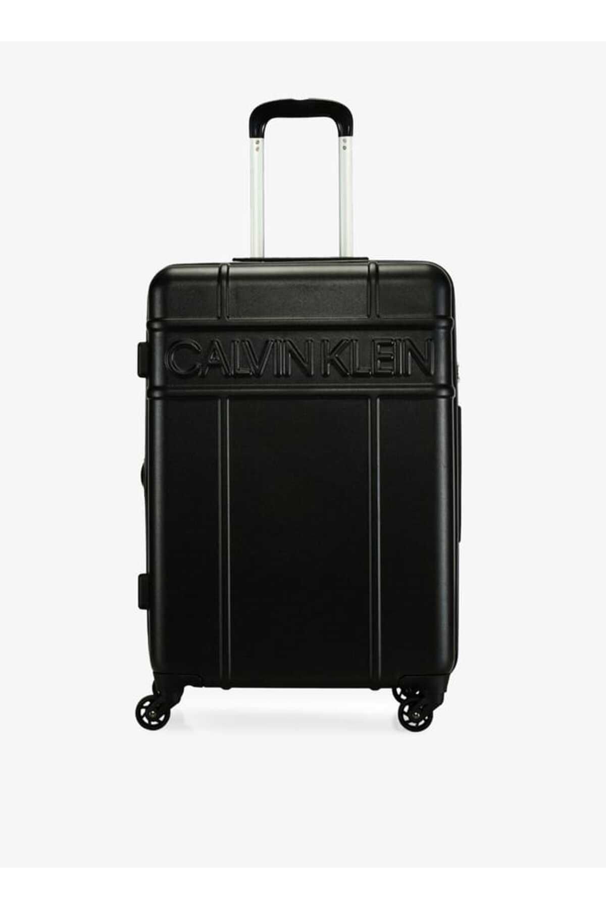 Calvin Klein-Textured Hardcase Trolley Bag With Retractable Handle 24''-m - Check-in 1