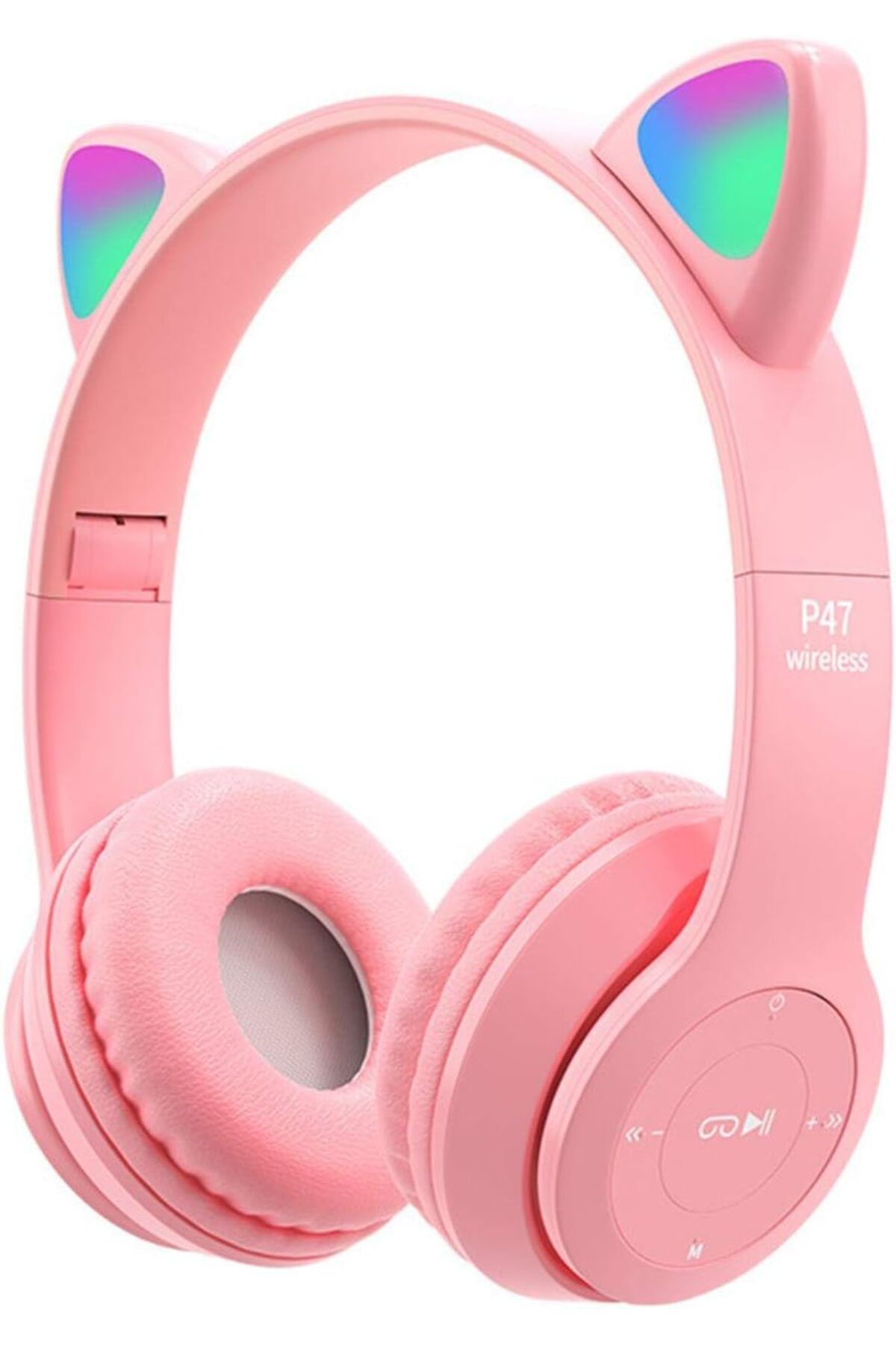 STOREMAX sellbuystore Kulaklığı, Kedi Kulağı LED Işıklı Bluetooth 5.0 Katlanabilir Kablosuz Oyun Kula