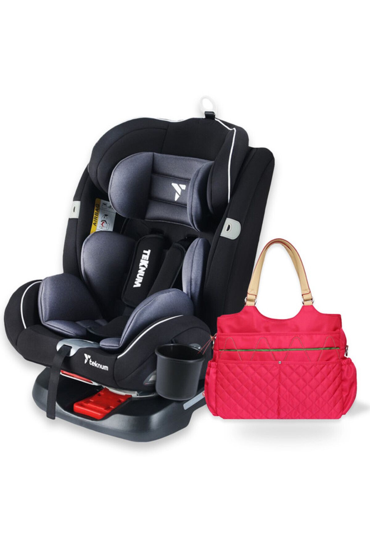 TEKNUM-Teknum Evolve 360 Car Seat (0 - 12yrs) with Sunveno Fashion Diaper Bag - Grey 1