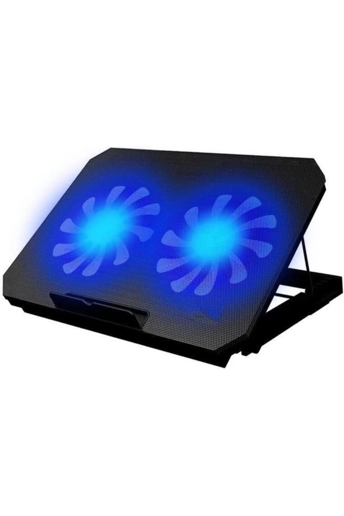 yenibagshop N99 Çift Fanlı Laptop Soğutucu Mavi Led Işıklı Ayarlanabilir Dizüstü Stand
