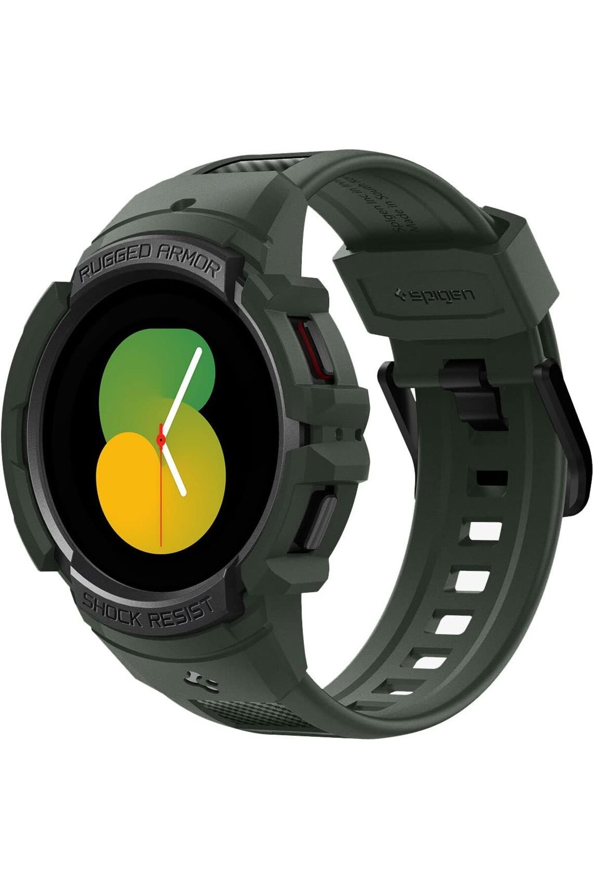 STOREMAX htpshopmx Galaxy Watch 5 / 4 (44mm) Kılıf & Kordon Kayış Rugged Armor Pro Military Green - ACS05