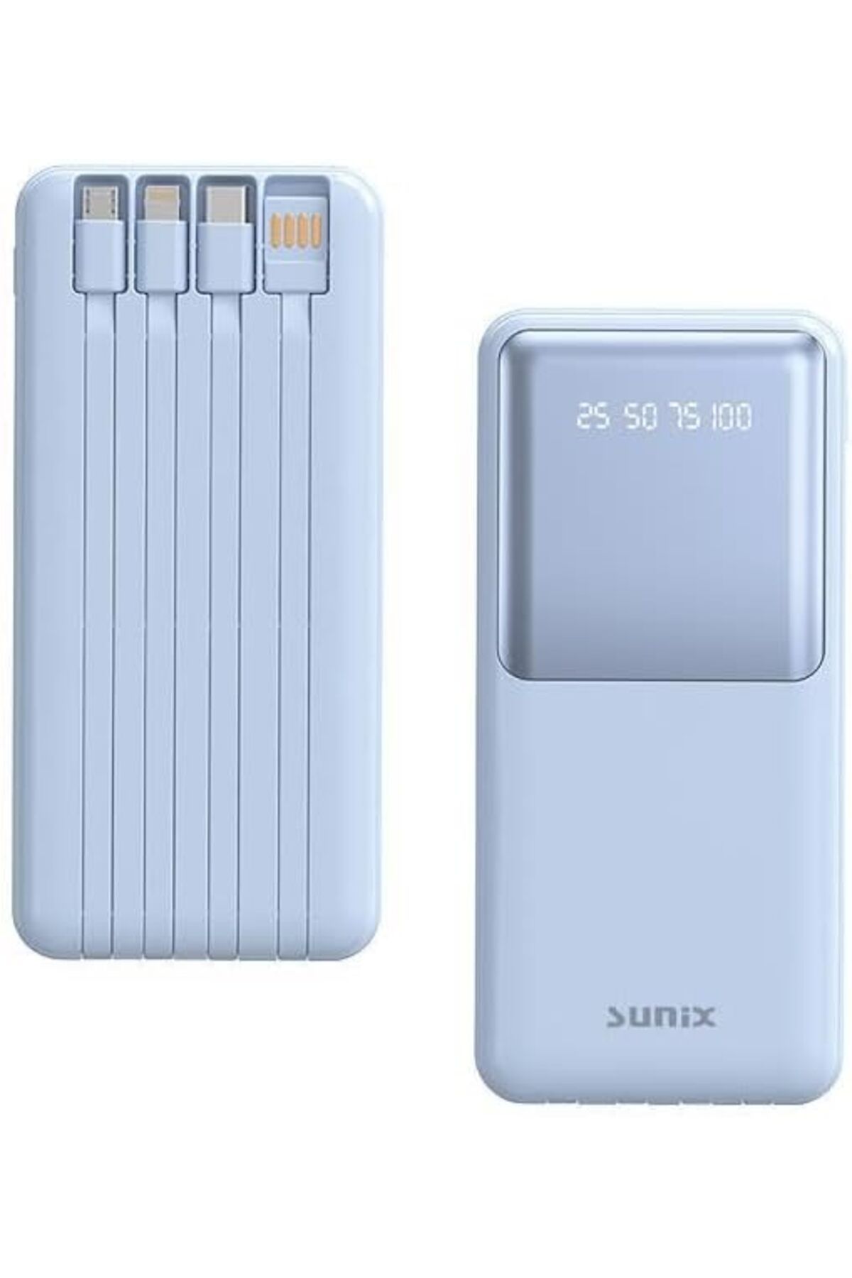 STOREMAX sellbuystore 12000 Mah Dijital Göstergeli Dahili Çoklu Kablolu Taşınabilir Powerbank Mavi PB-49