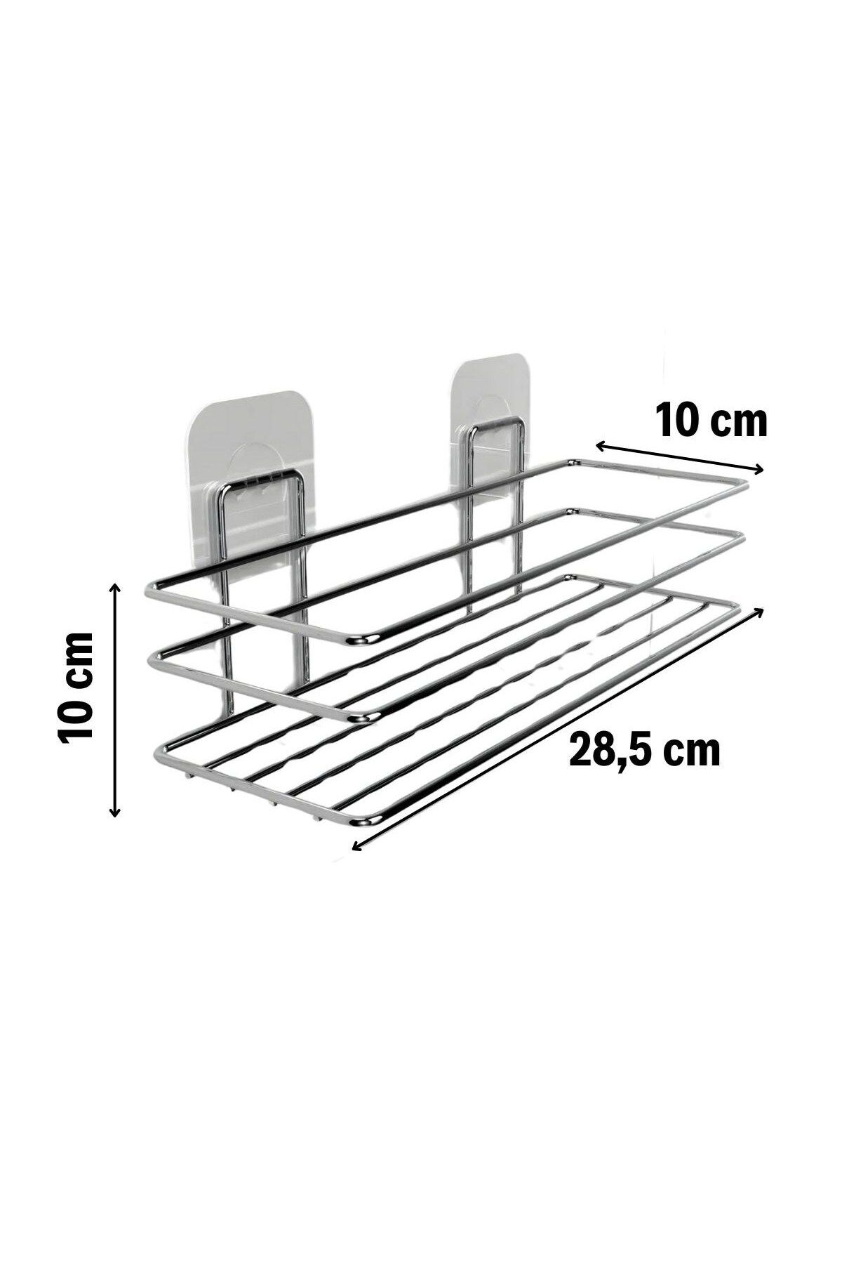 MEDUSHOP-Buffer ®   Self-Adhesive Chrome Stainless Metal Shampoo Rack Bathroom Organizer Shelf 3