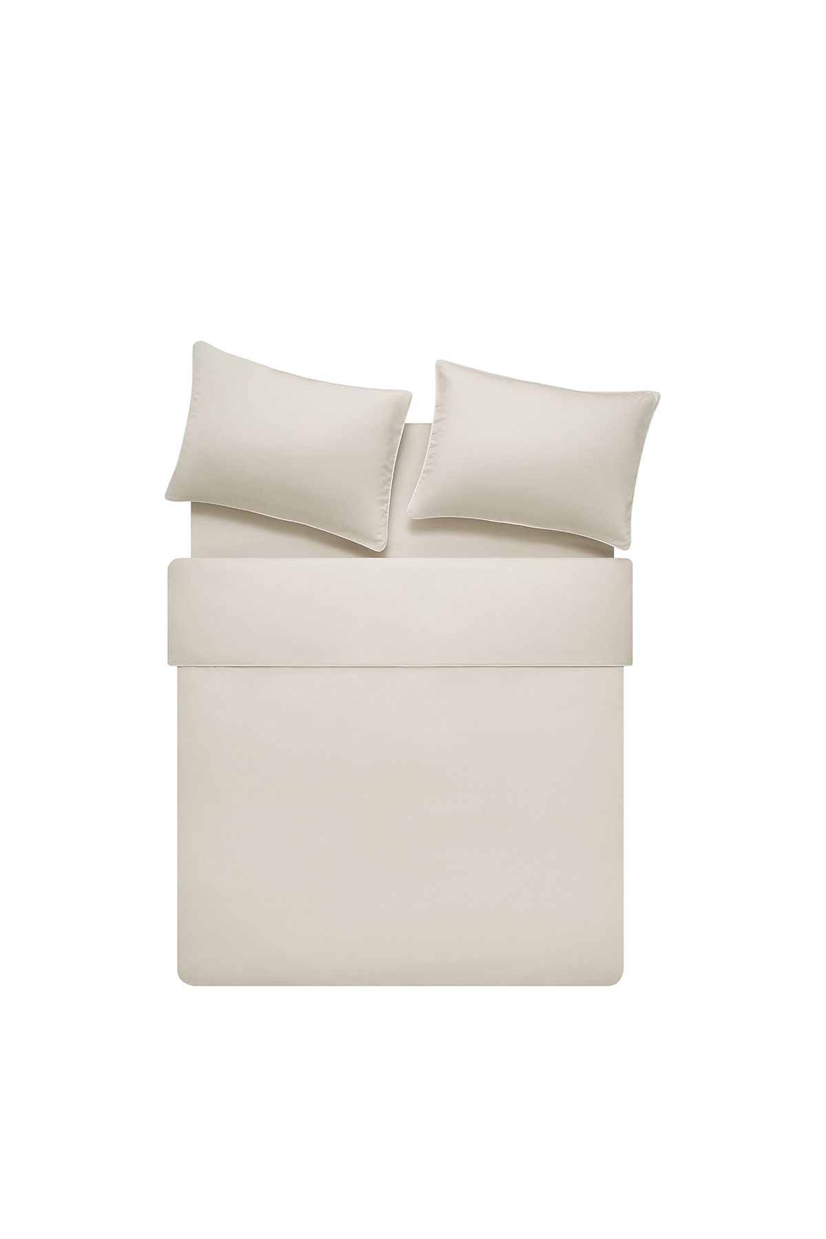 Puffy-Tau Beige Double Crepe Duvet Cover Set - Piping 3