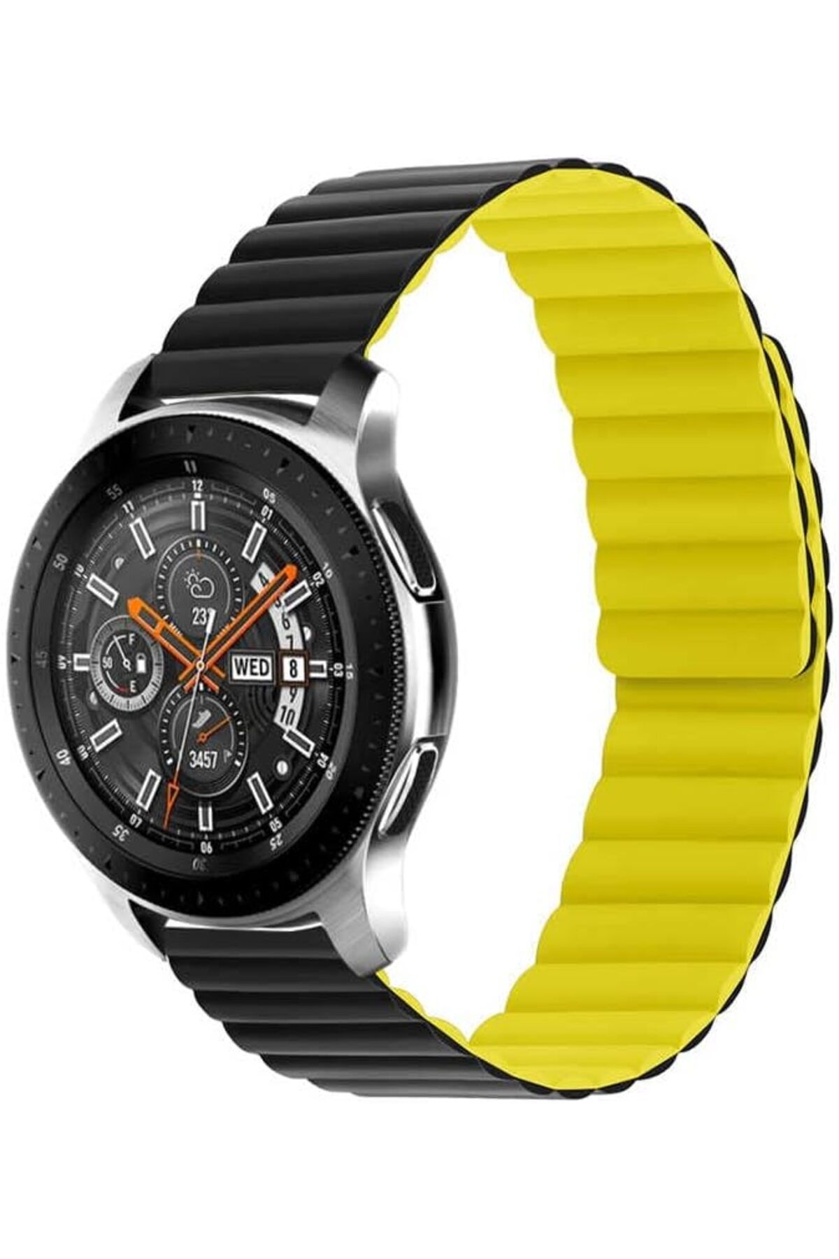 STOREMAX lbstorex Galaxy İle Uyumlu Watch Active 2 40mm KRD-52 Kordon Siyah-Sarı Newdsng 1116818