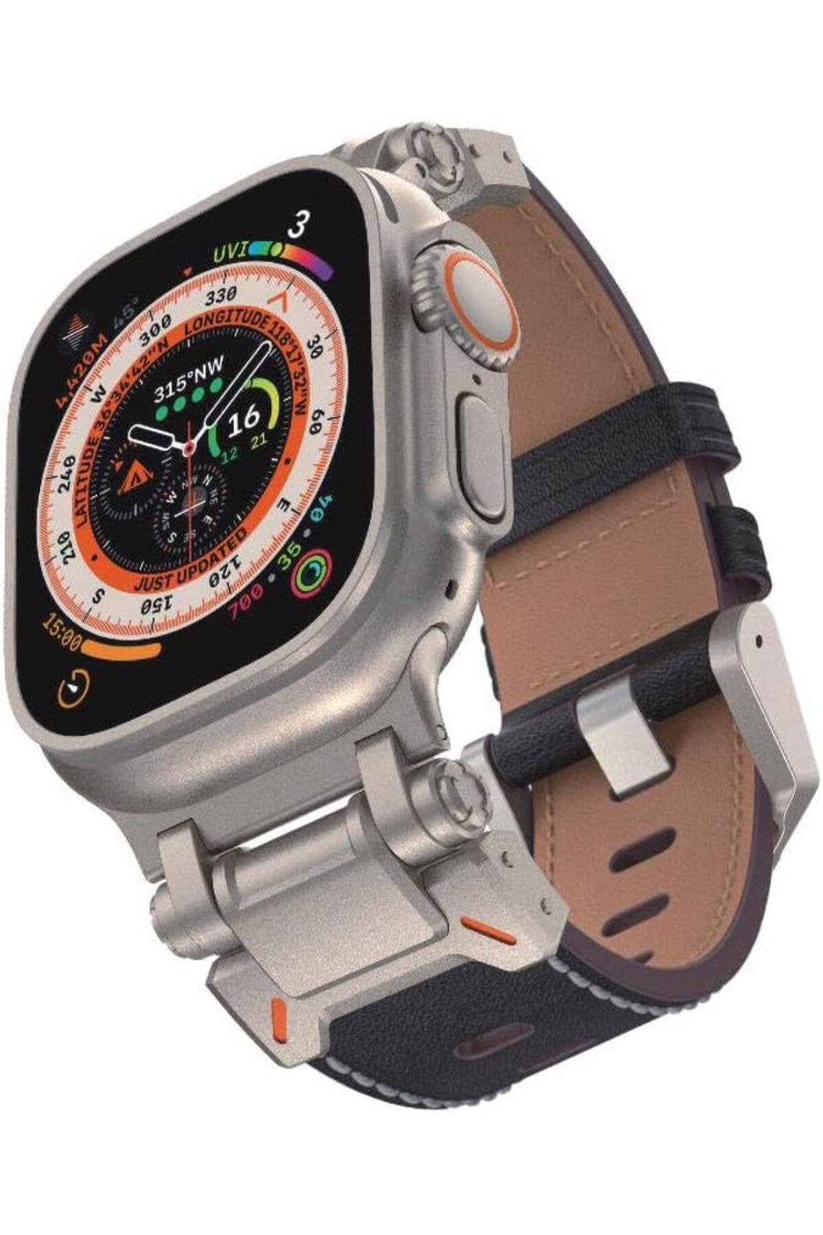 STOREMAX nffashopm İle Uyumlu Watch 42mm KRD-114 Metal Başlıklı Suni Deri Kordon Siyah storestarx 1051353