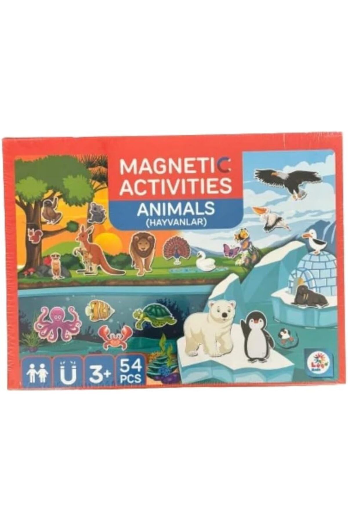 yenibagshop Manyetik Aktivite Oyunu, Hayvanlar, 54 Parça