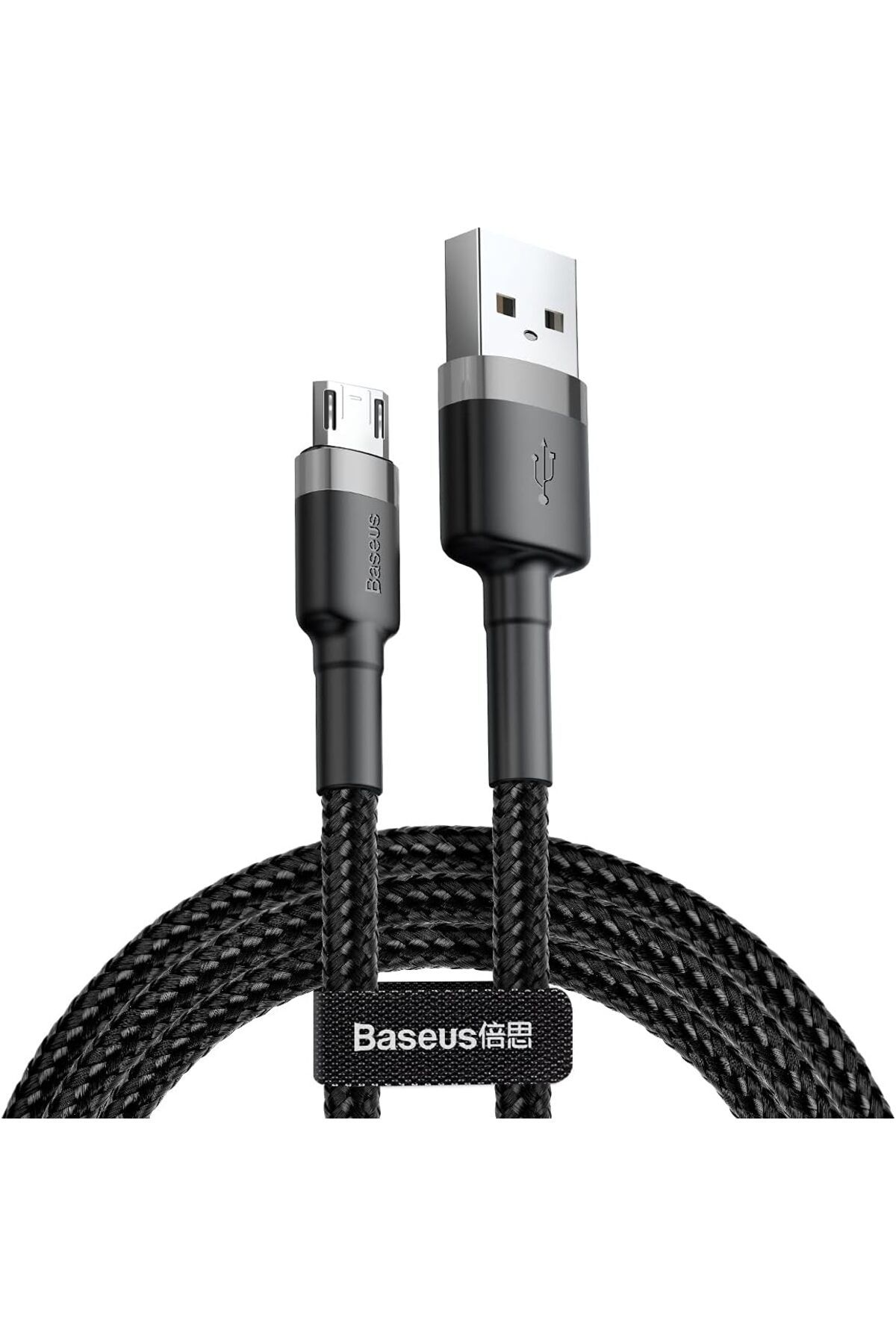 STOREMAX nffastore Cafule Serisi, Şarj & Data Aktarım Kablosu, Gri - Siyah, 1 m, 2.4 A, USB Type A & Micro