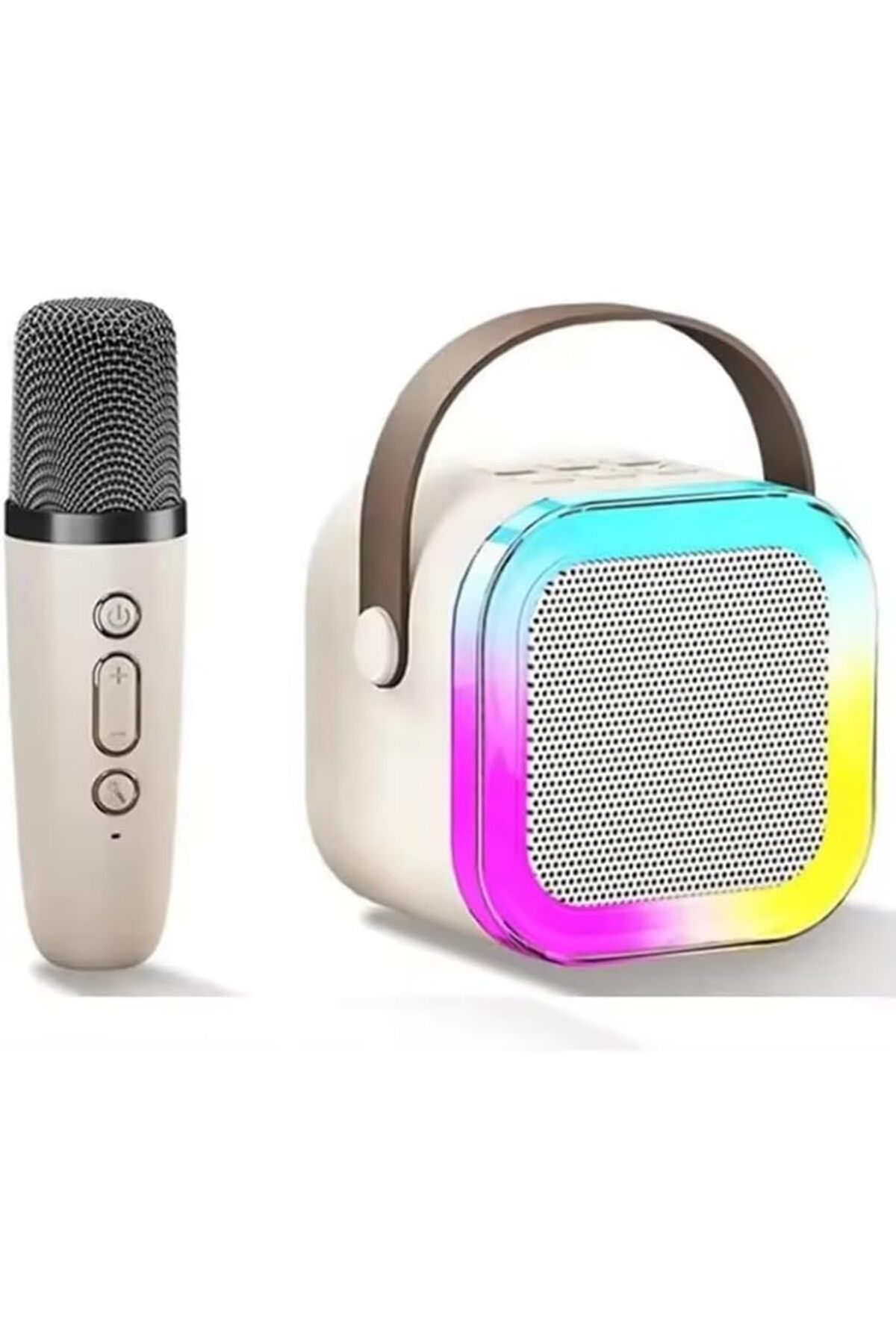 STOREMAX dlshop Kablosuz Mikrofonlu Karaoke Makinesi Taşınabilir Bluetooth Hoparlör Seti Bas Tiz Ayarlı R
