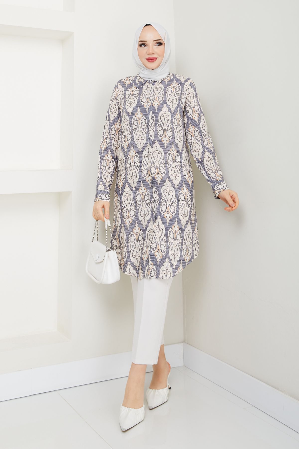 Maystore-Authentic Patterned Viscose Tunic 1