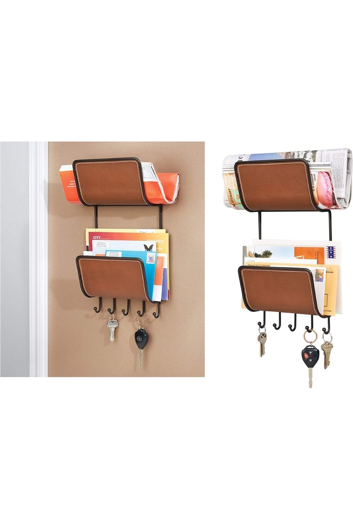 STOREMAX Mektupluk,Anahtarlık,Askılık 2 Katlı Deri Kaplama str http 1092444
